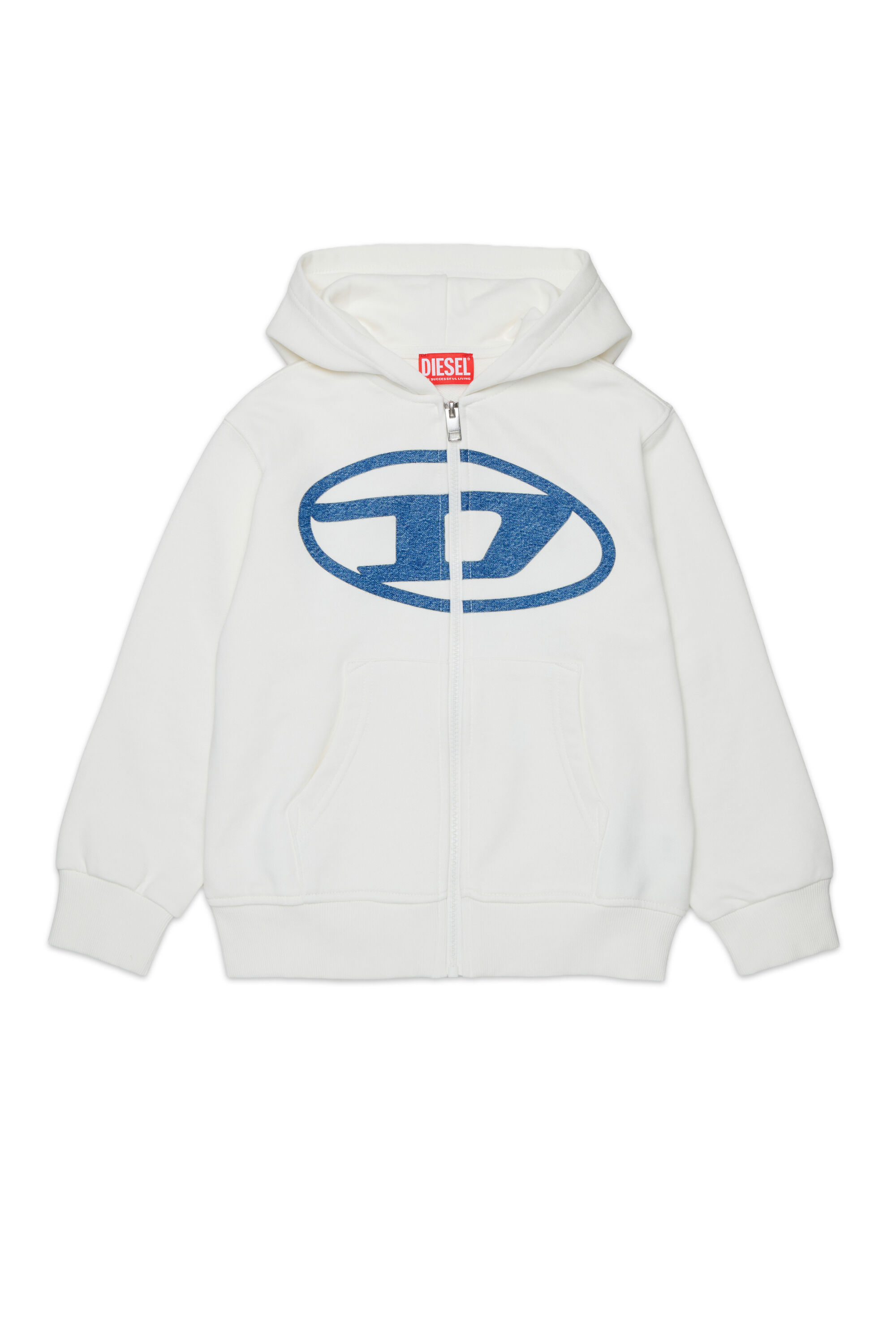 DIESEL パーカー ホワイト SLOGY OVER ジップアップパーカー｜ホワイト｜ボーイズ｜DIESEL