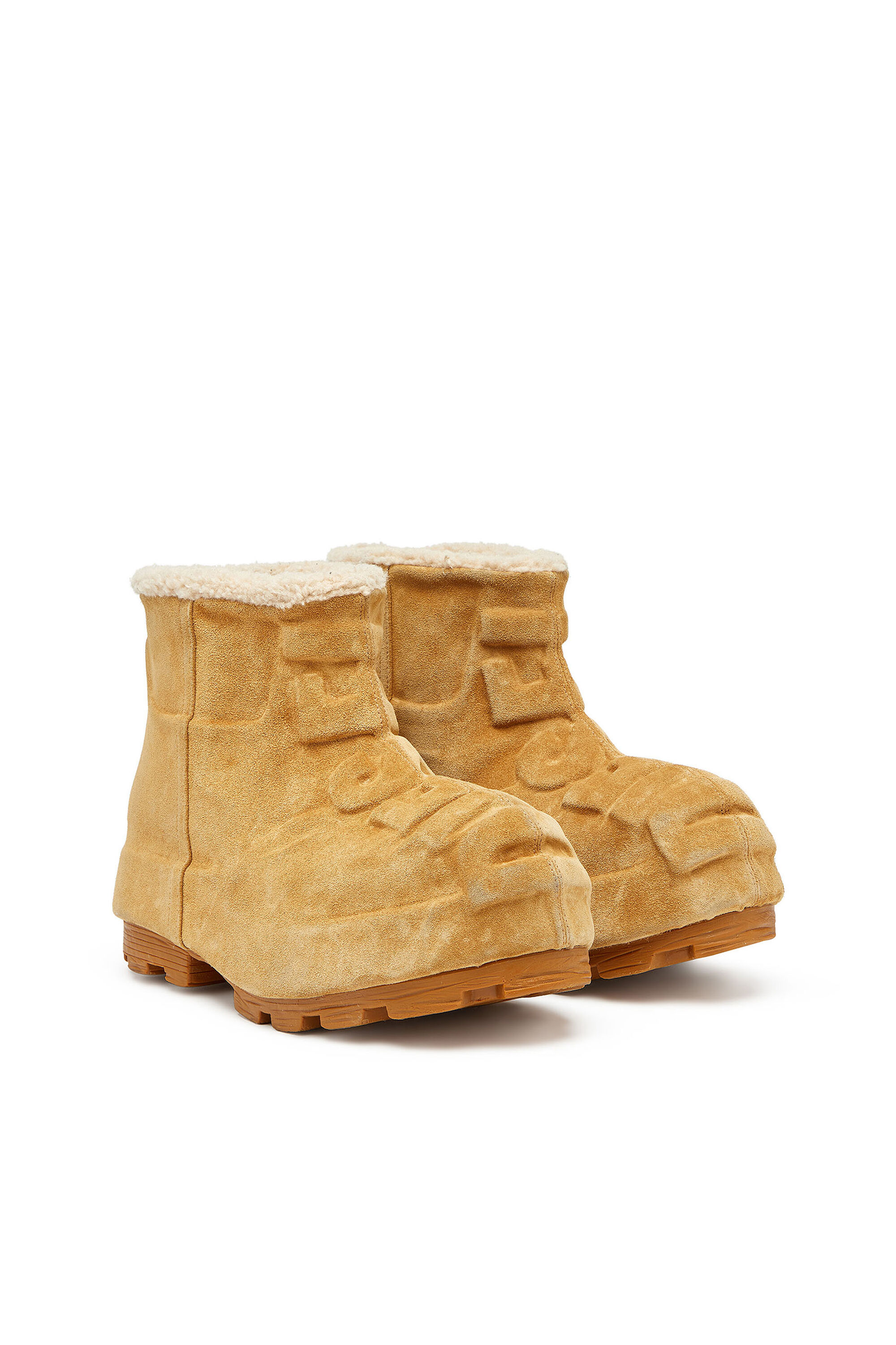 Diesel - D-HAMMER CH MD, Unisex's D-Hammer-Suede ankle boots with embossed logo in ライトブラウン - 2