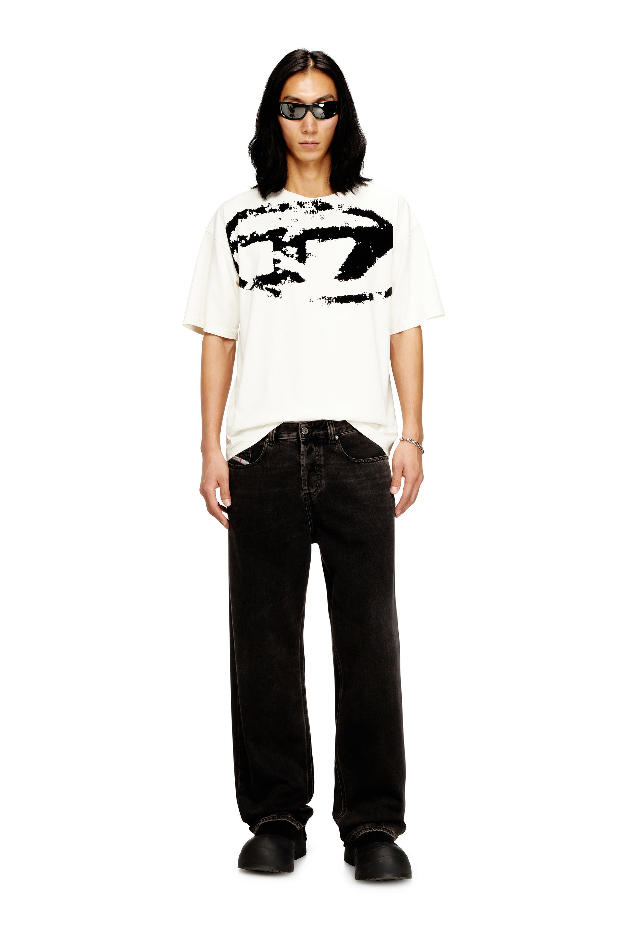 Diesel - T-BOXT-N14, Male's Tシャツ in ホワイト/ブラック - 1