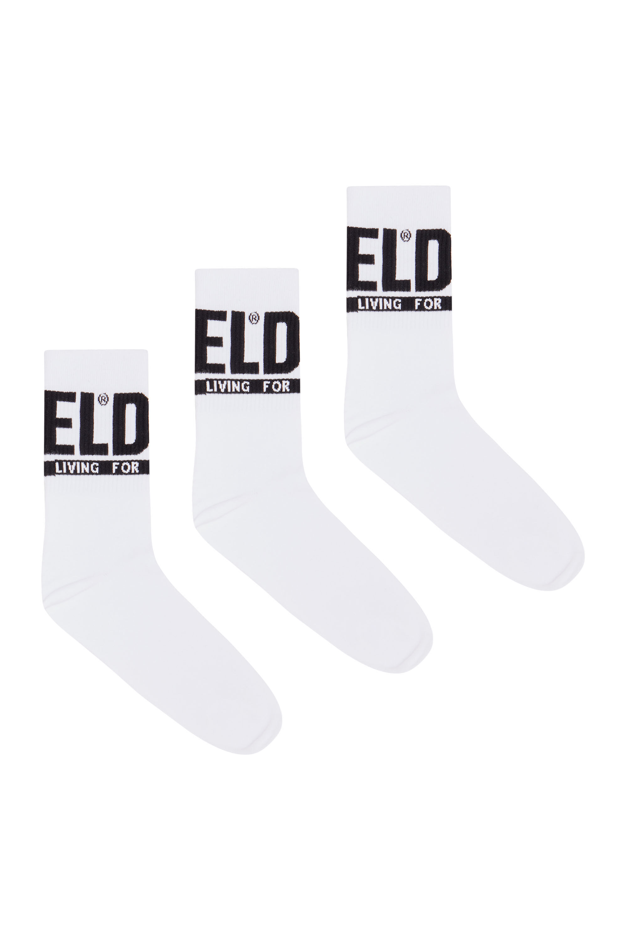 Diesel - SKM-RAY-THREEPACK, Male's 3-pack of logo cuff socks in ブラック - 1