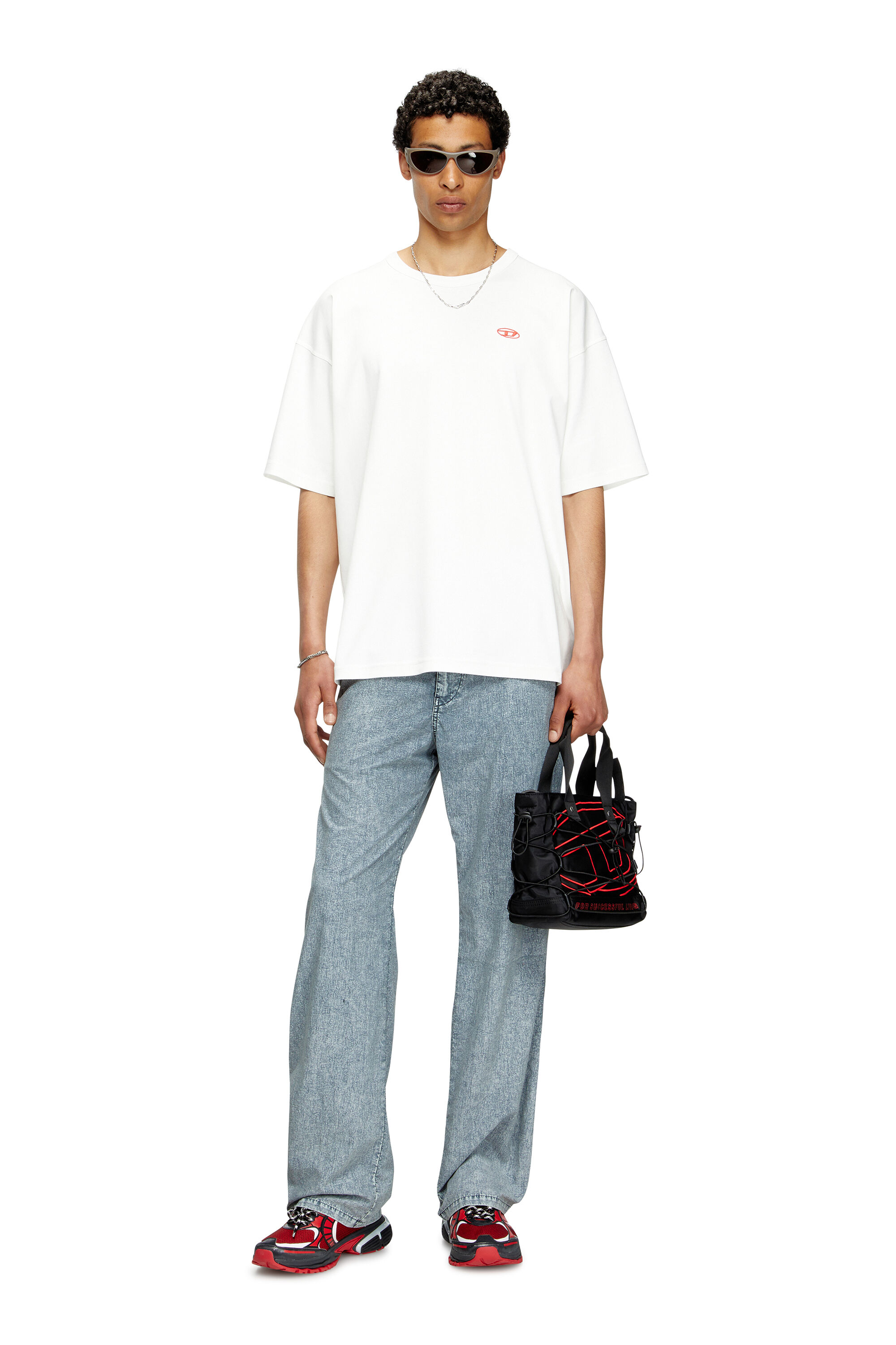 Diesel - TECH-D TOTE S X, Unisex's Tech-D-Small nylon tote bag with Oval D embroidery in ブラック - 1