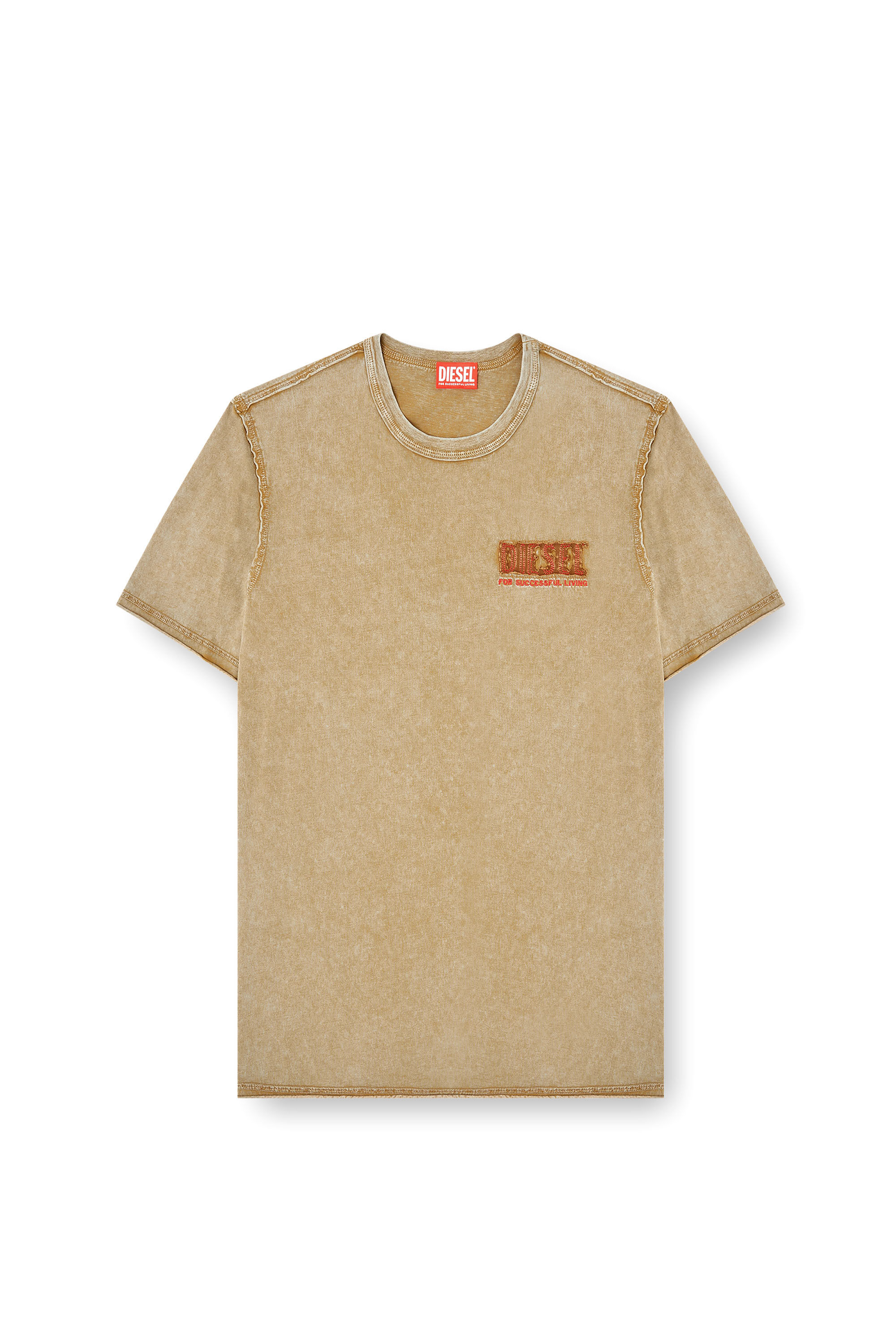 DIESEL 半袖Tシャツ イエロー/ブラウン グラフィック T-RAWJUST-V1 Tシャツ｜ブラウン｜メンズ｜DIESEL