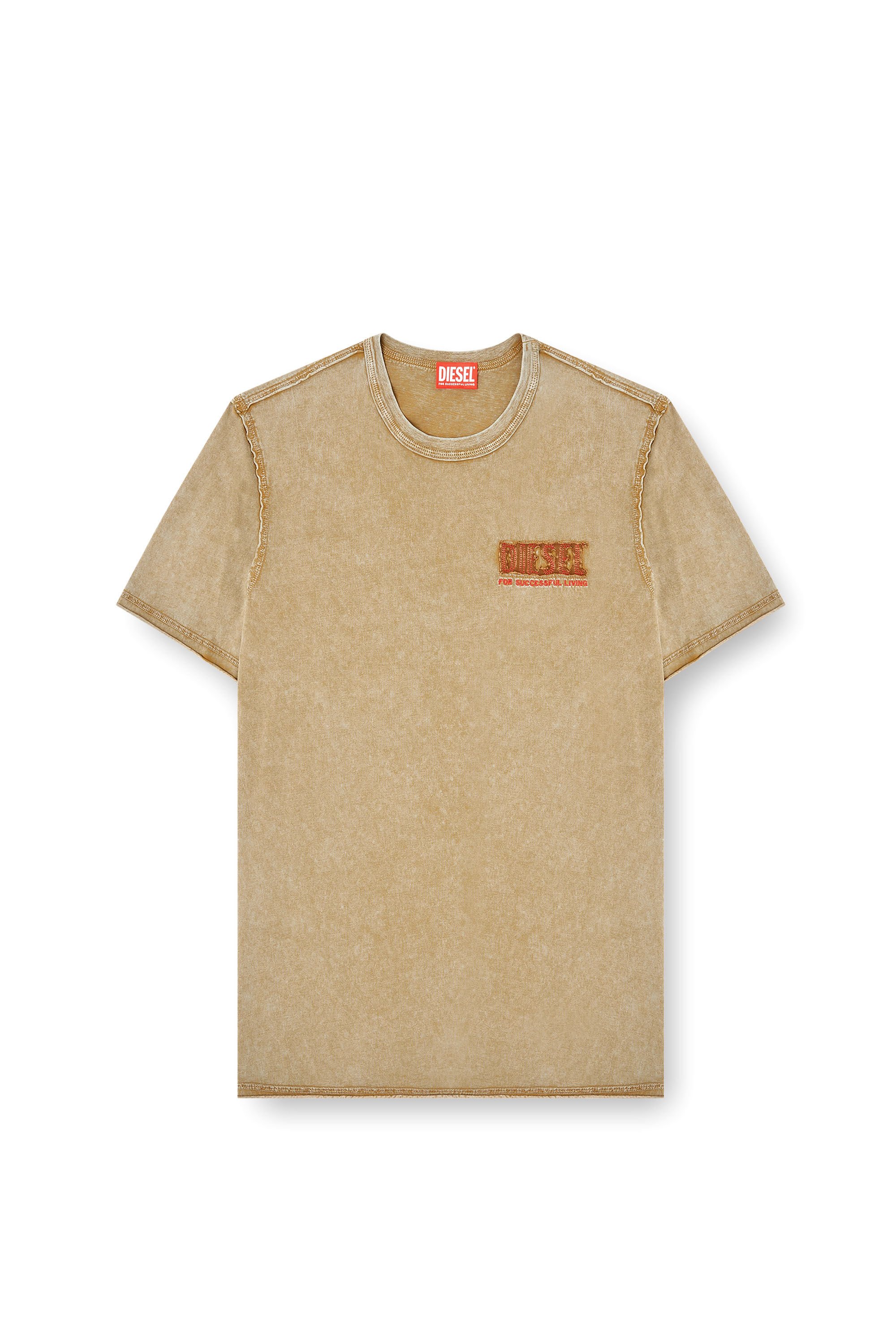 Diesel - T-RAWJUST-V1, Male's Tシャツ in ライトブラウン - 2