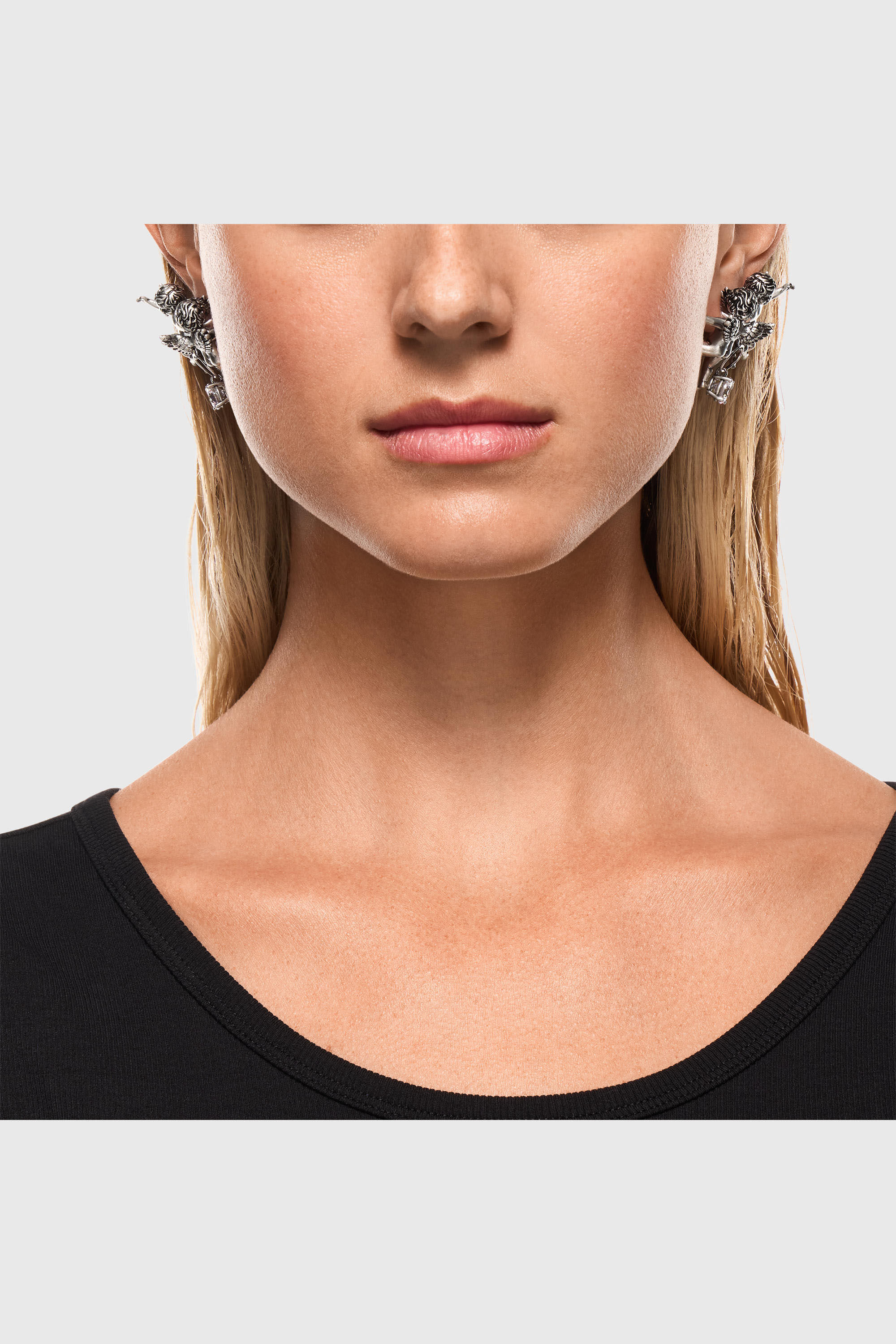 Diesel - DX1753040, Unisex's Silver-tone angel drop earrings in シルバー - 4