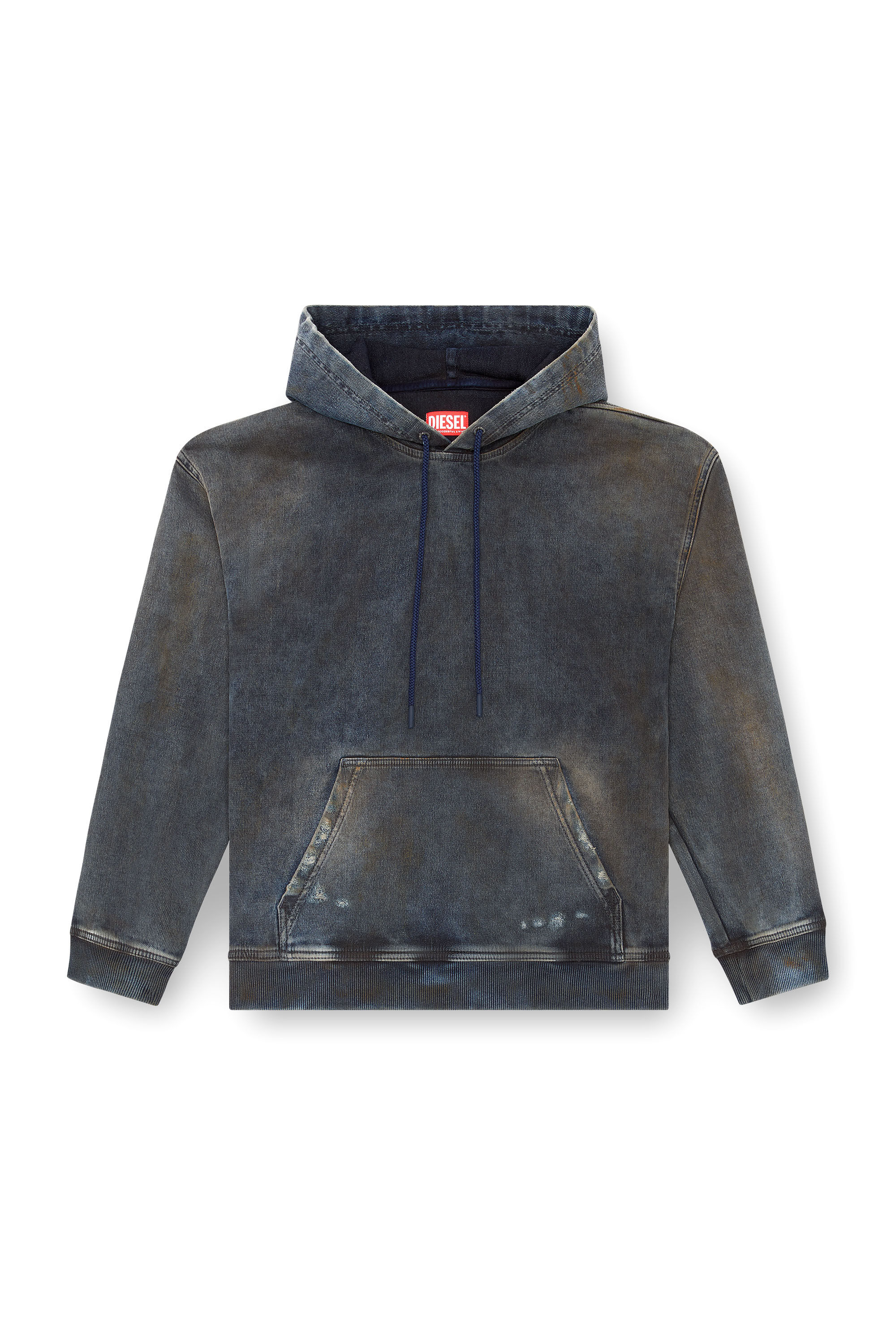Diesel - D-UM-RIB TRACK, Unisex's Sweatshirt in distressed Track Denim in ダークブルー - 2