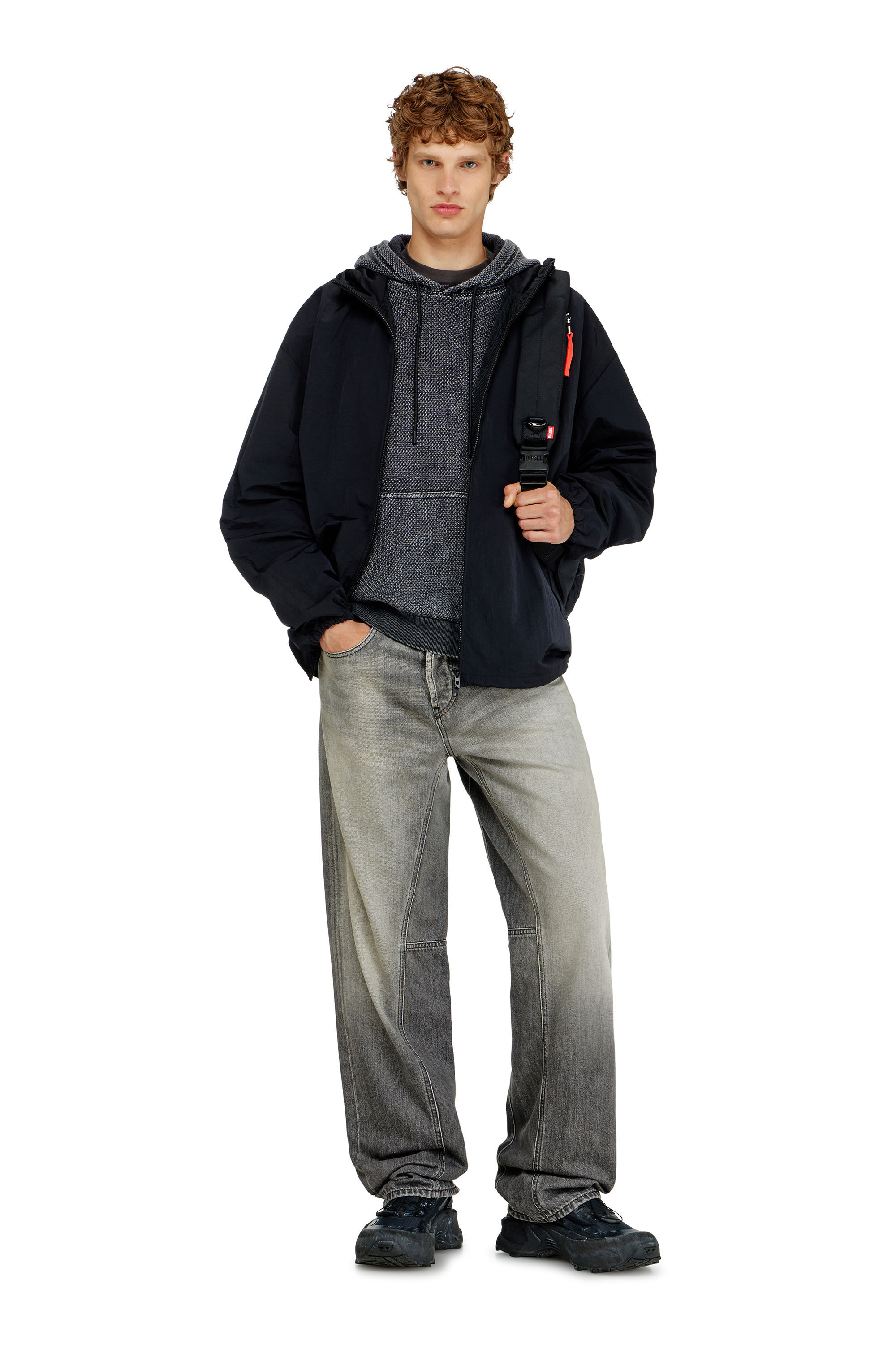 Diesel - S-NORM-HOOD-AA1, Male's プルオーバーパーカー in ダークグレー - 1