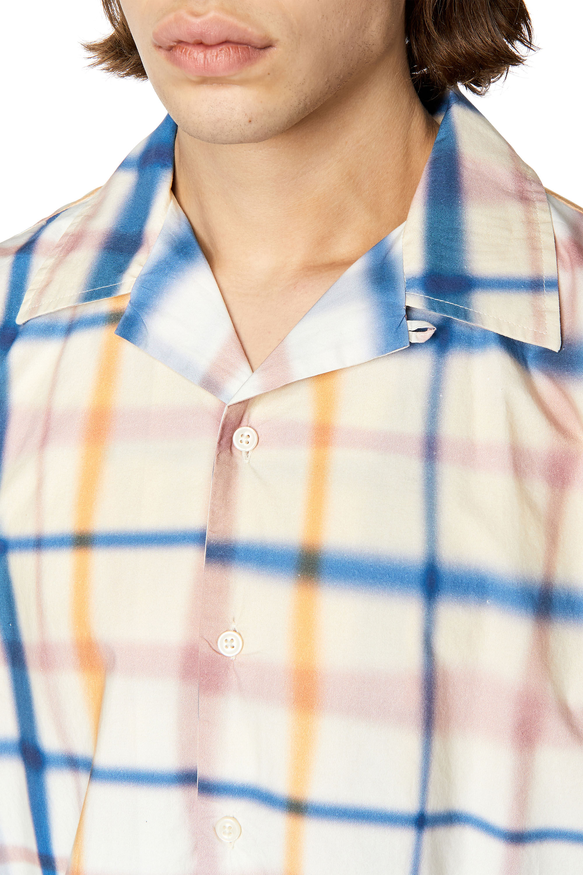 Diesel - S-FRANK-CHECK, Male's シャツ チェック in ブルー/ホワイト - 4