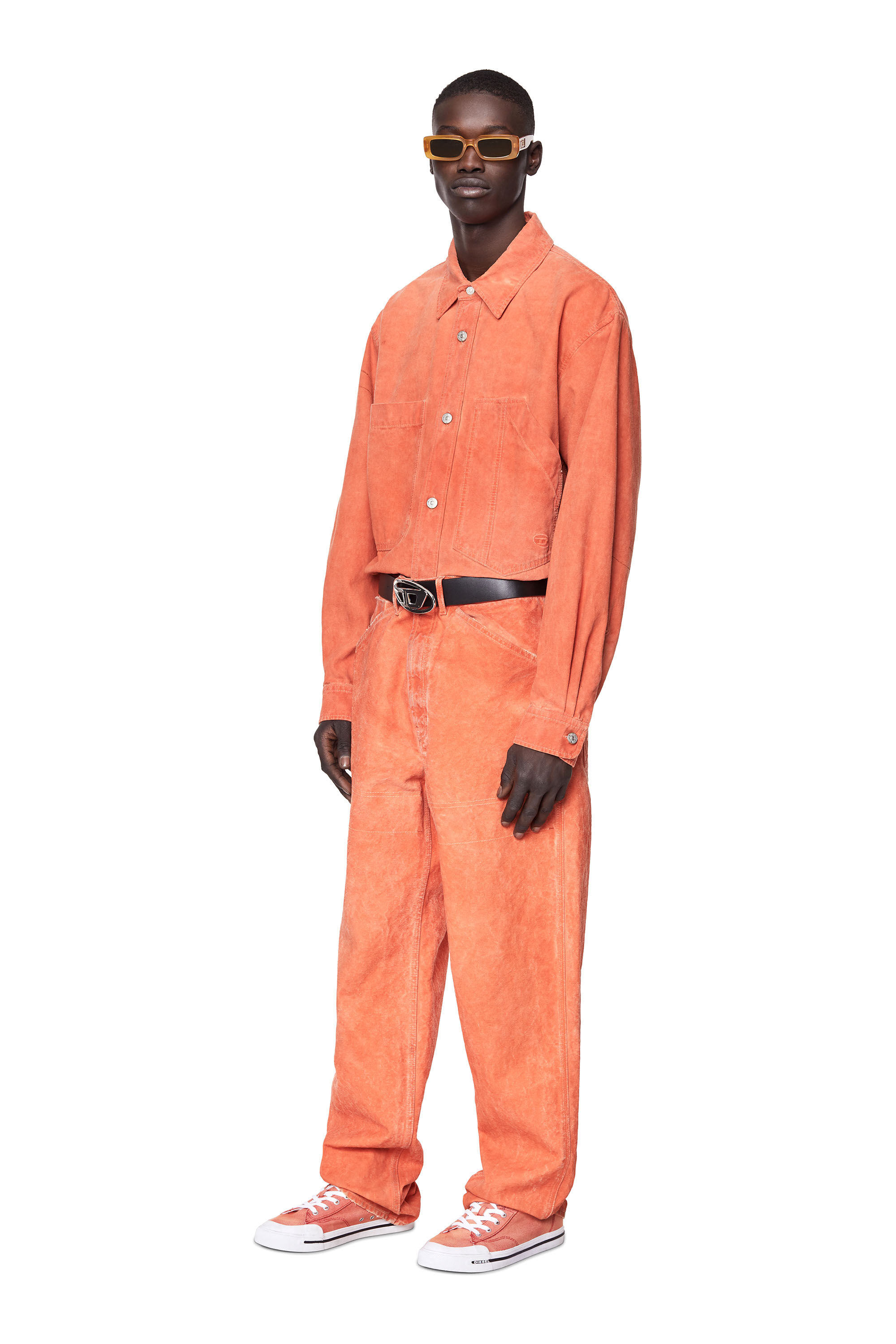 Diesel - S-ATHOS LOW, Male's ローカット スニーカー in オレンジ - 1