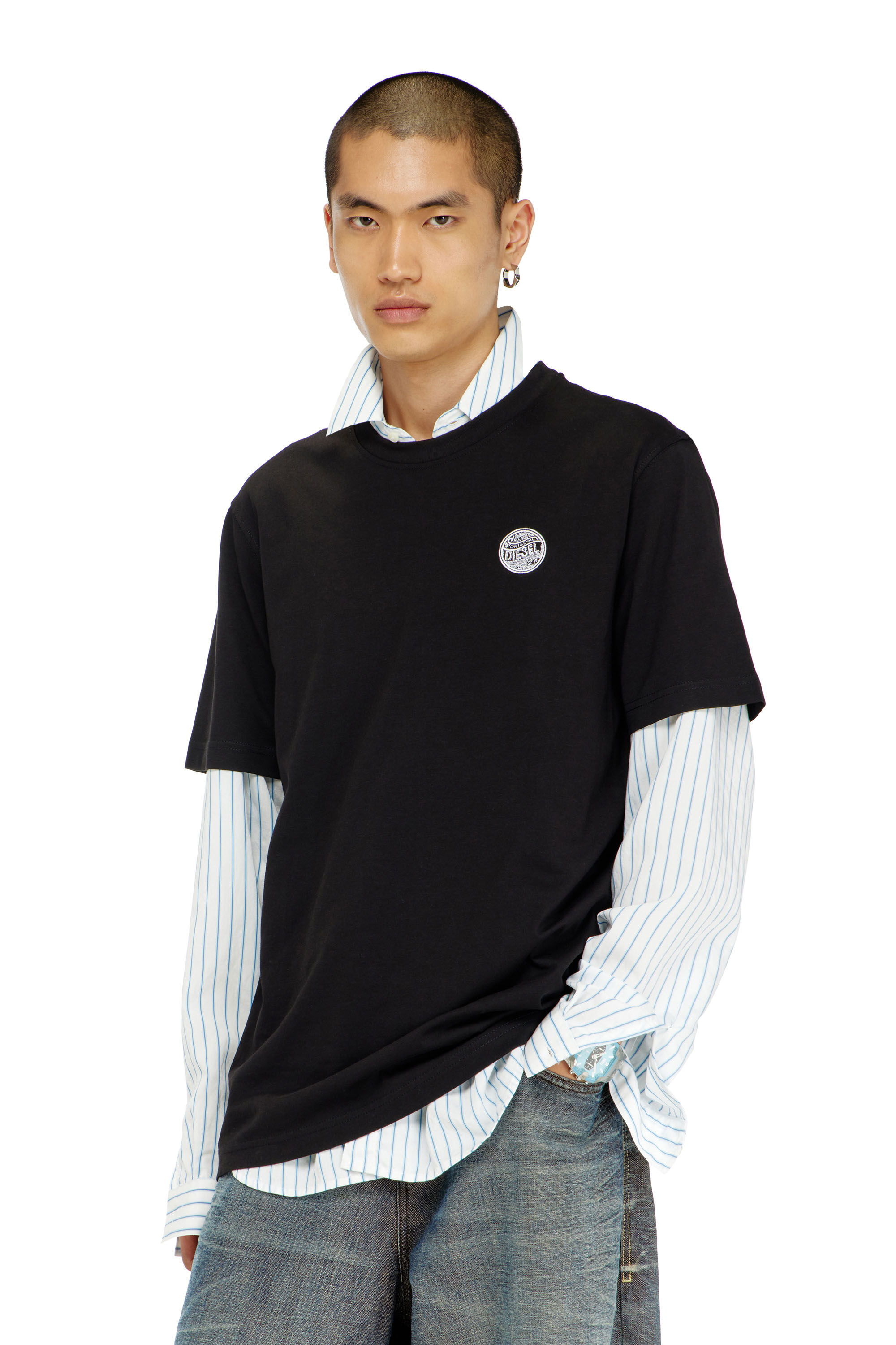 Diesel - T-ADJUST-AA7, Male's Tシャツ in ブラック - 3