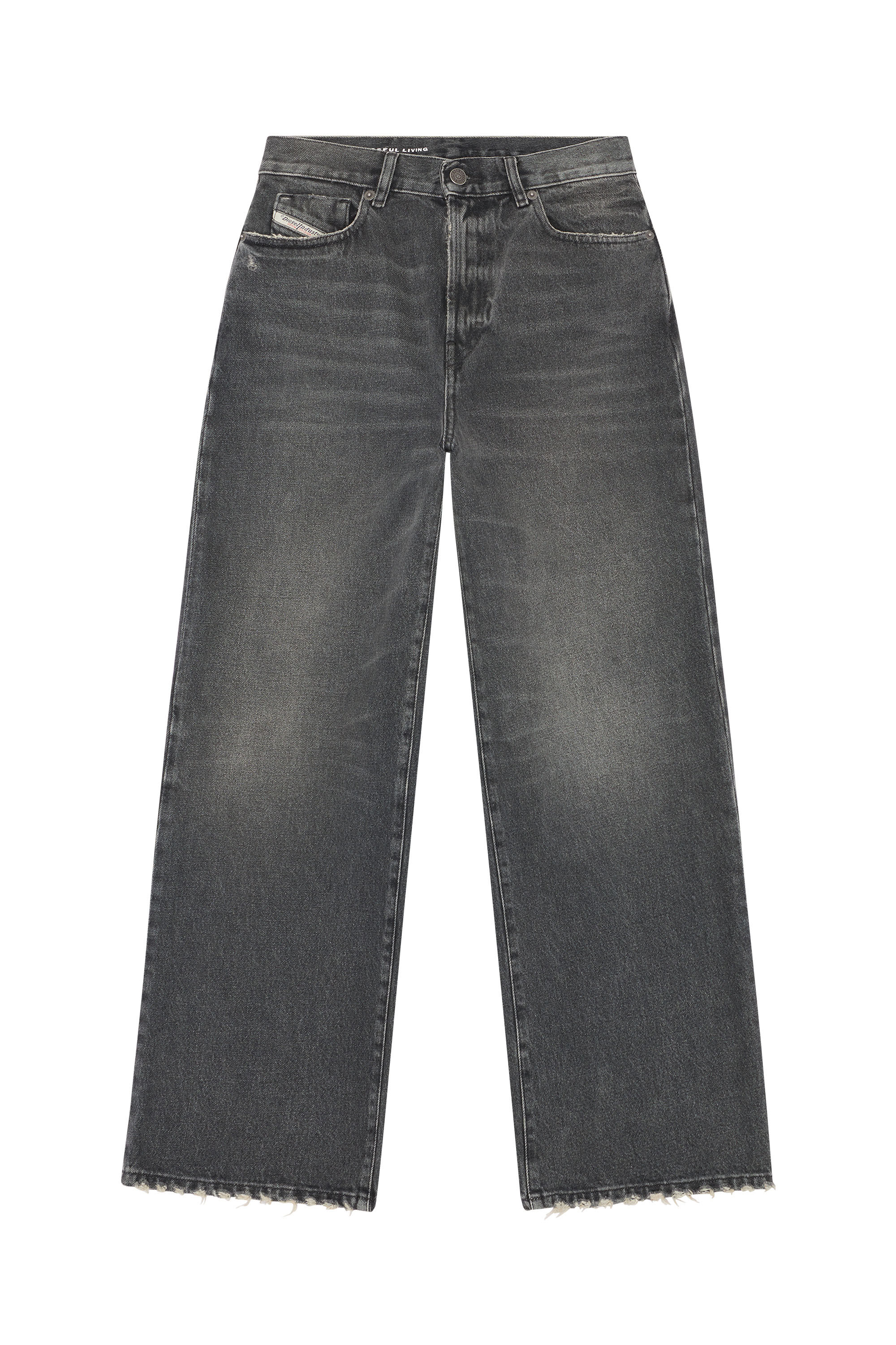 Diesel - Bootcut and Flare Jeans 2000 Widee 007K8, Female's SS23  デニム フレアレッグ ブーツカット ブラック in ブラック/ダークグレー - 2