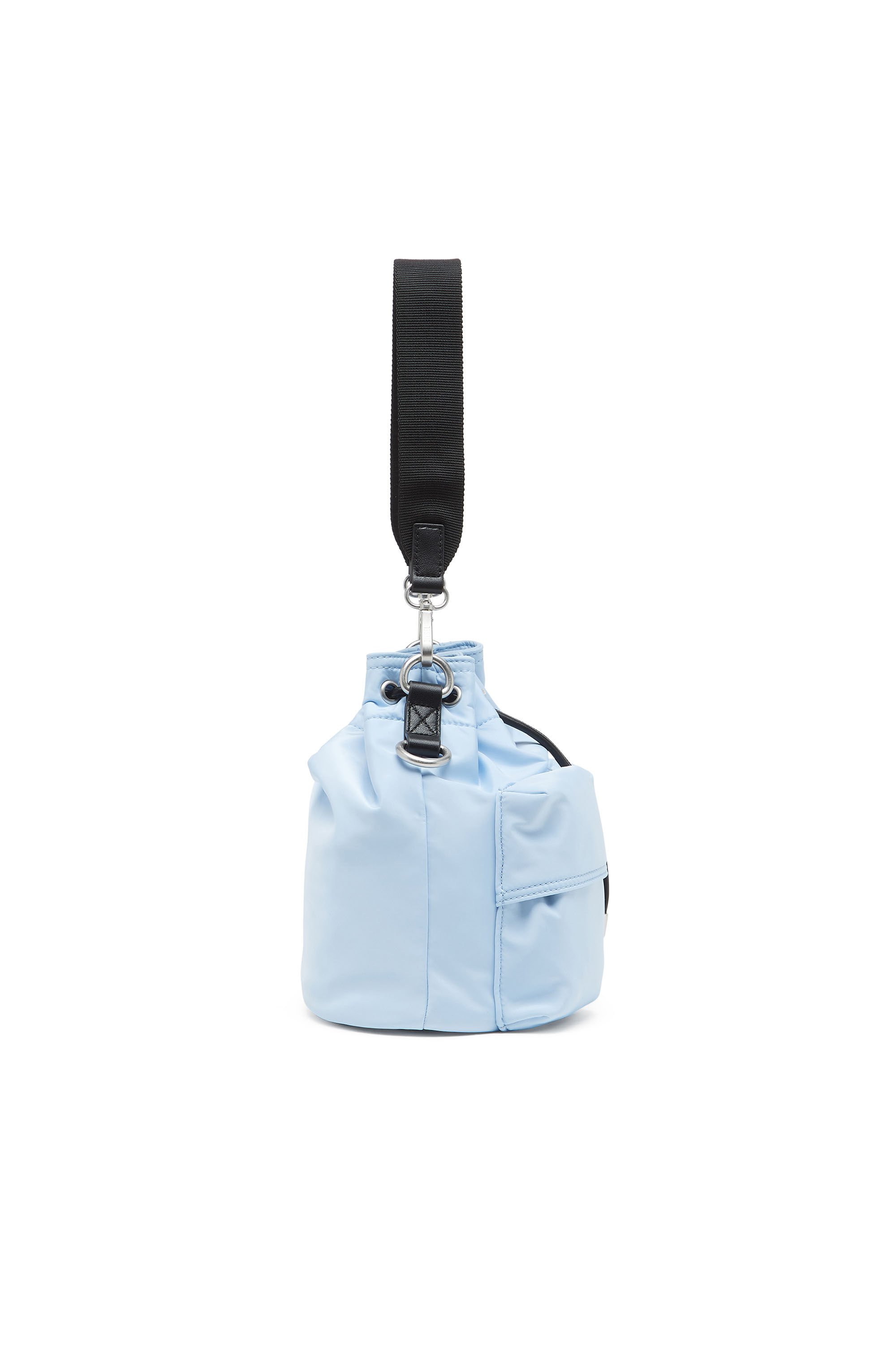 Diesel - MULTI-PKTS BUCKET X, Unisex's Multi-Pkts-Multipocket bucket bag in satin nylon in ライトブルー - 3