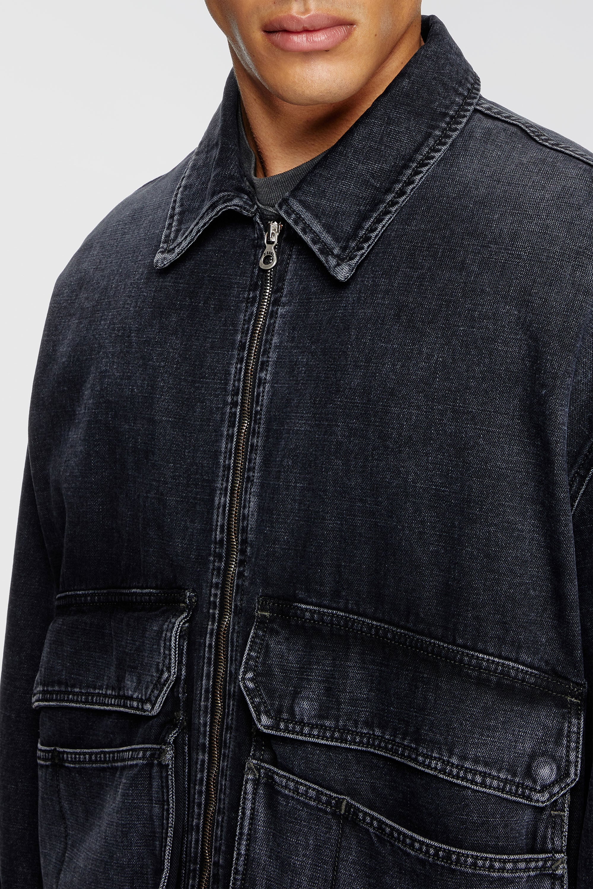 D-KURZ Jacket in batavia-weave denim｜ブラック｜ウィメンズ｜DIESEL