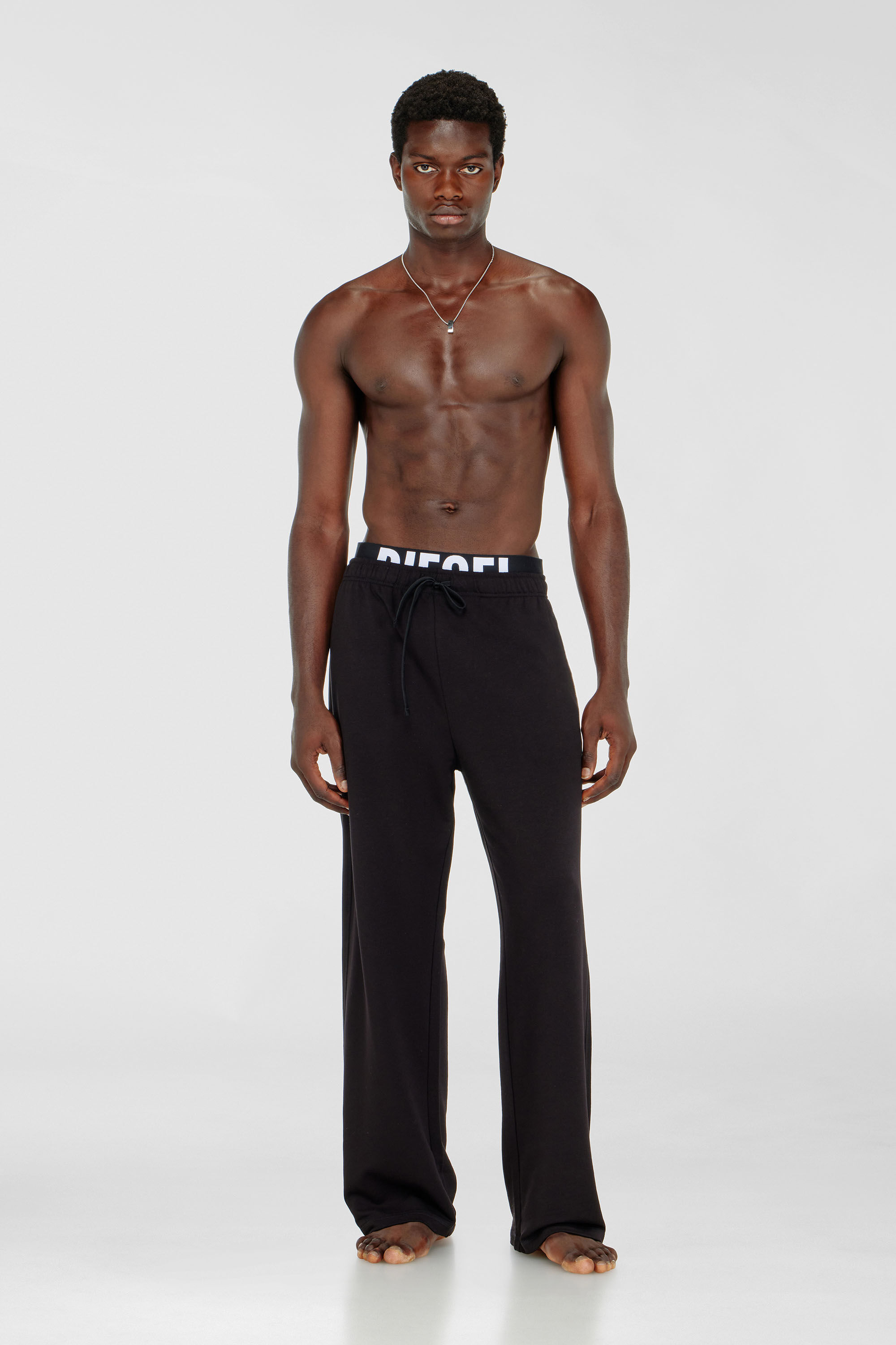 Diesel - BRADLEY-D-POP, Male's Cotton sweatpants with Diesel logo waistband in ブラック - 2