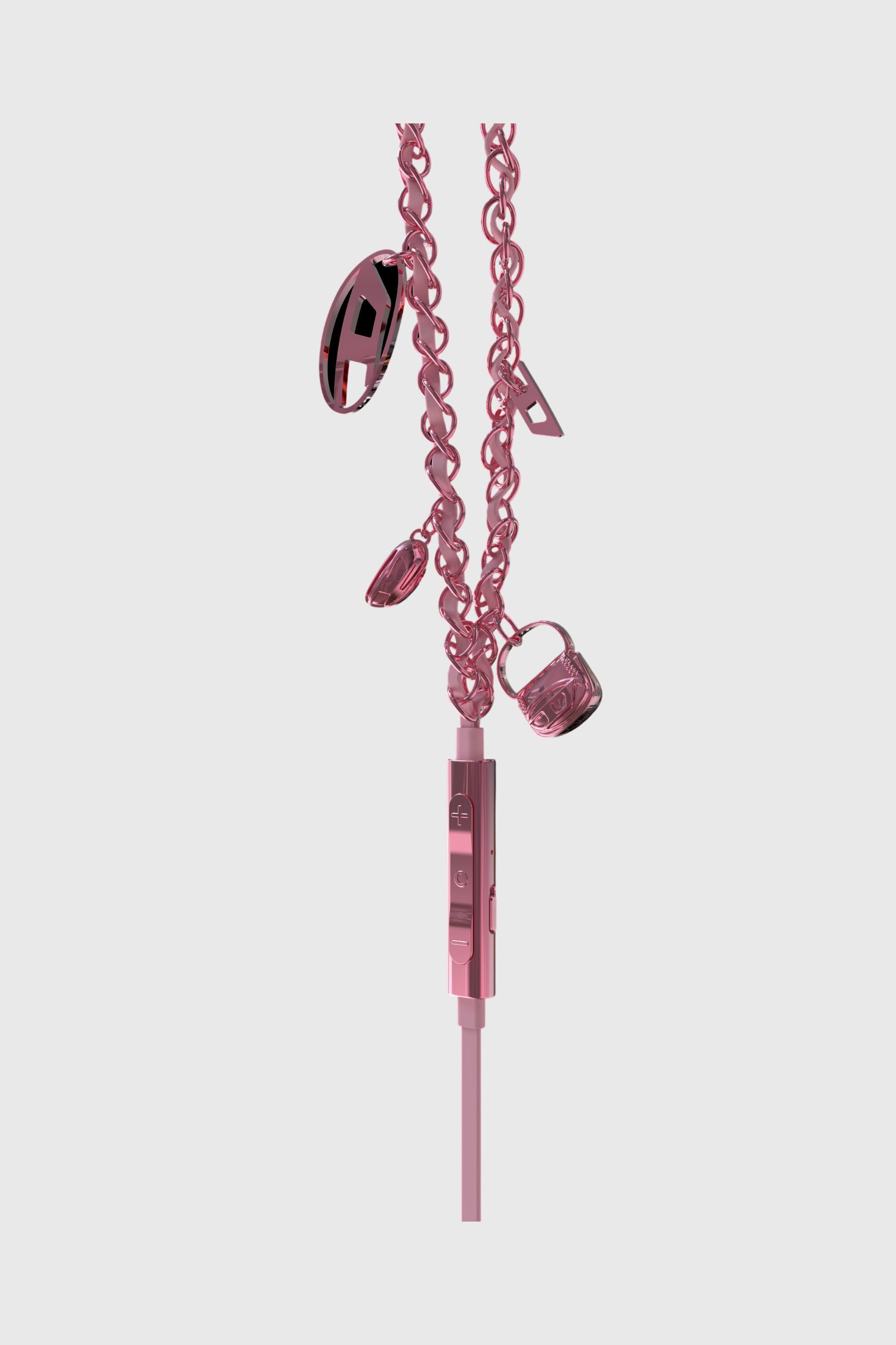 Diesel - 60688 WIRED EARBUDS WIRED EARBUDS, Unisex's Wired Earbuds and charms pink in ピンク / ホワイト - 3