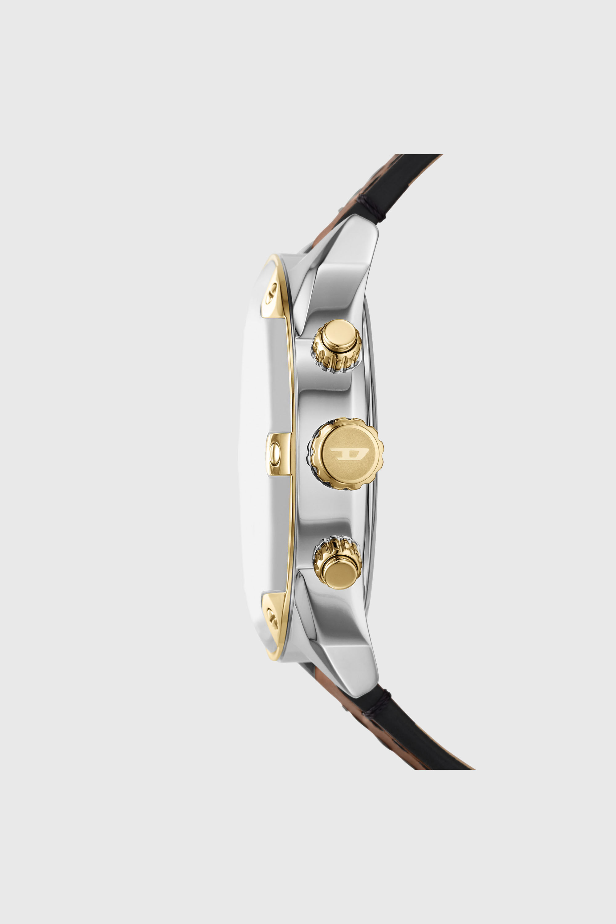 DZ4665 Spiked chronograph brown leather watch｜ブラウン｜メンズ