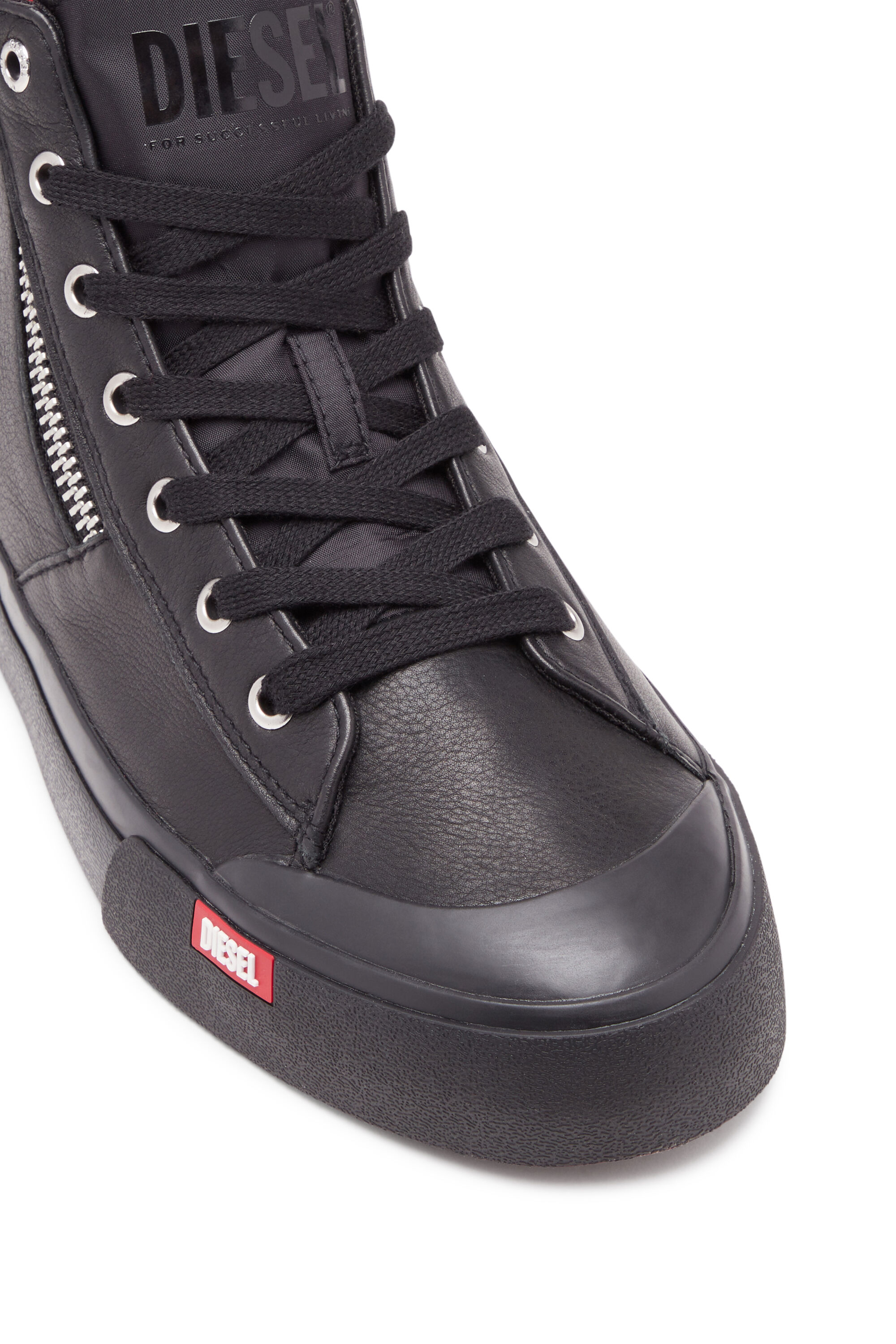 Diesel - S-ATHOS ZIP, Male's S-Athos Zip-High-top sneakers in premium leather in ブラック - 6