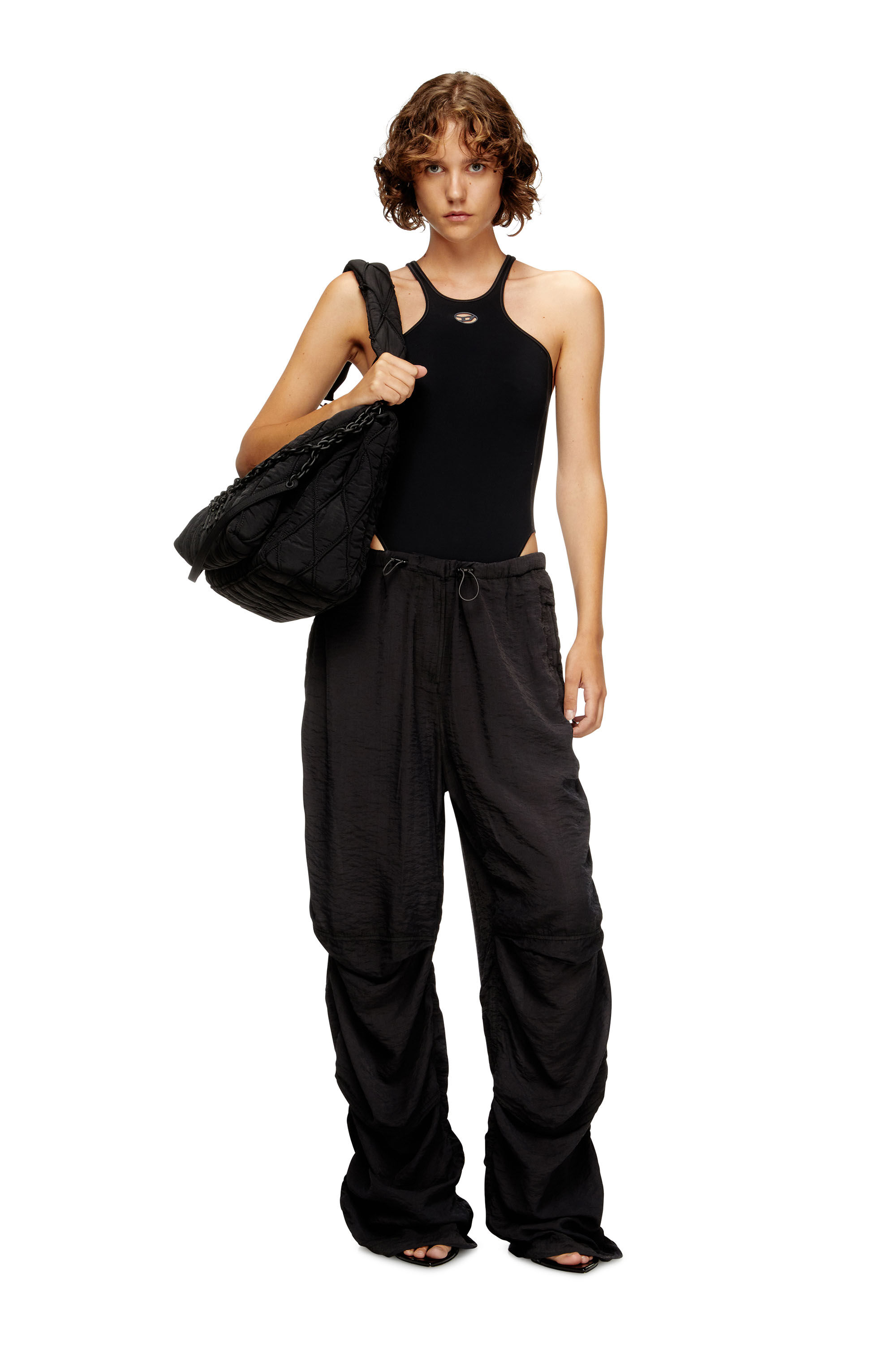 Diesel - CHRISTIE-UTLT, Female's Stretch bodysuit with Oval D detail in ブラック - 6