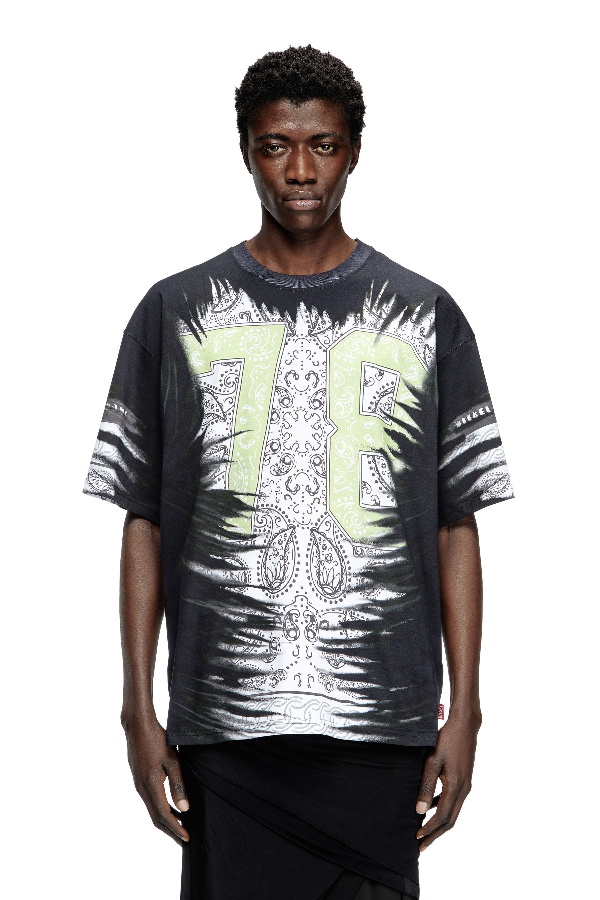 T-BOXT-78-R1 T-shirt with 78 bandana print｜ブラック｜メンズ