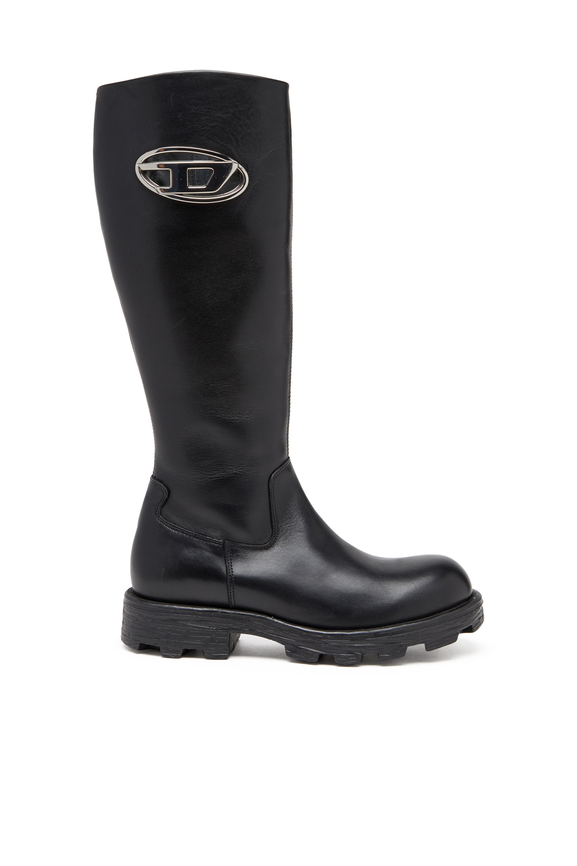 D-HAMMER HB D W D-Hammer-Leather knee-high boots｜ブラック｜ウィメンズ｜DIESEL