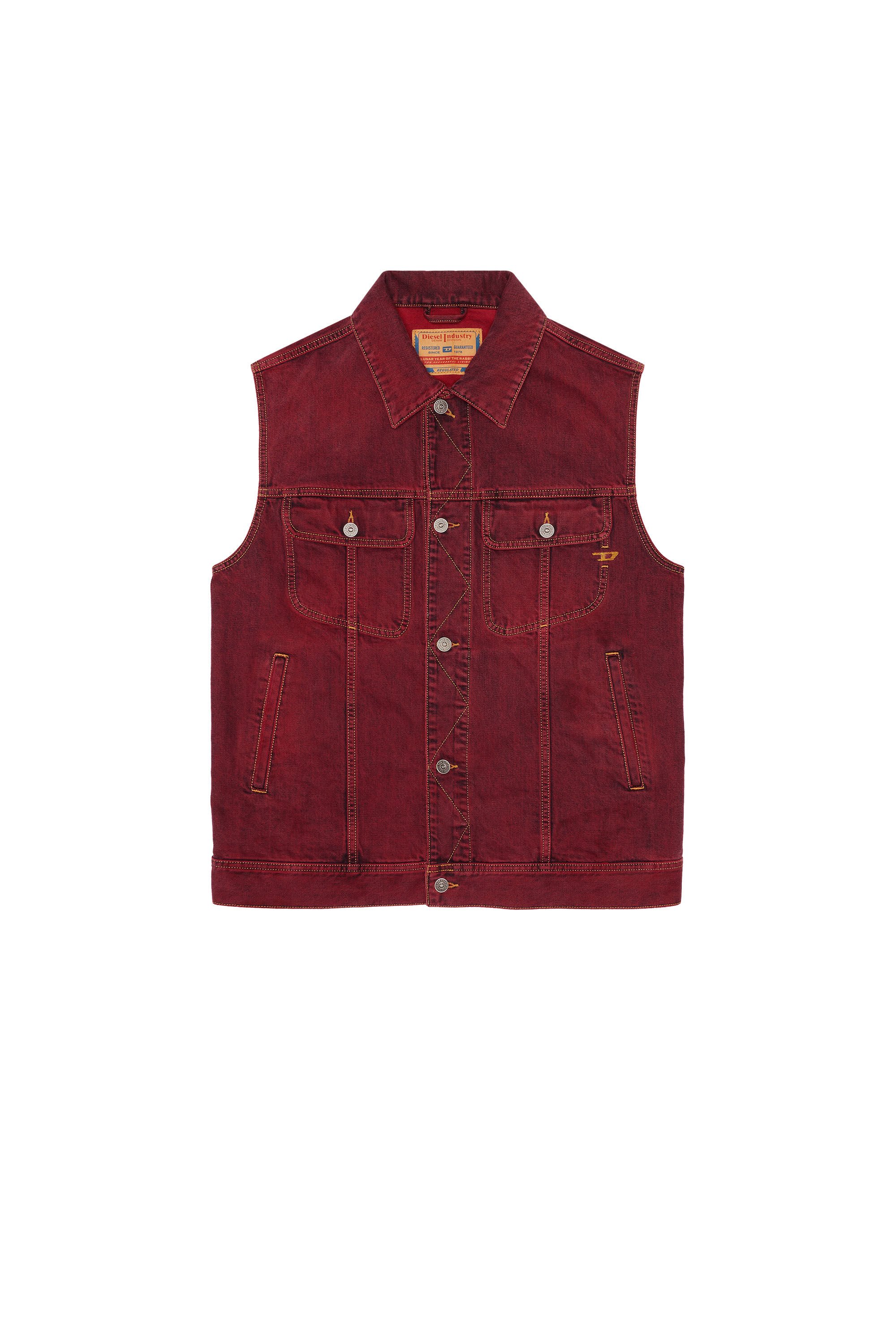 Diesel - CL-D-BARCY-SM, Male's Regular-fit sleeveless trucker jacket in レッド - 2