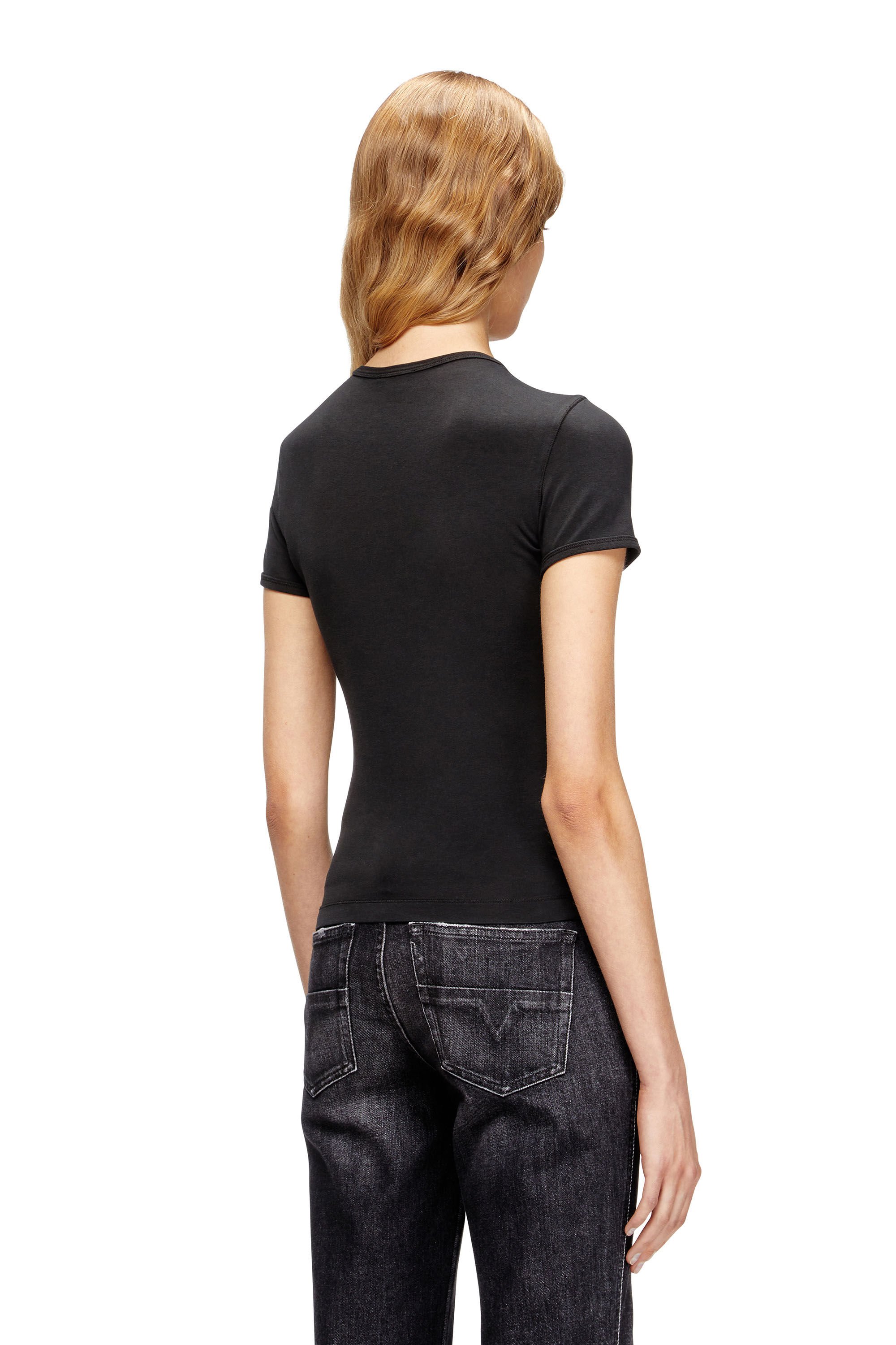 Diesel - T-UNCUTIESLONG-OD, Female's 半袖トップ in ブラック - 4