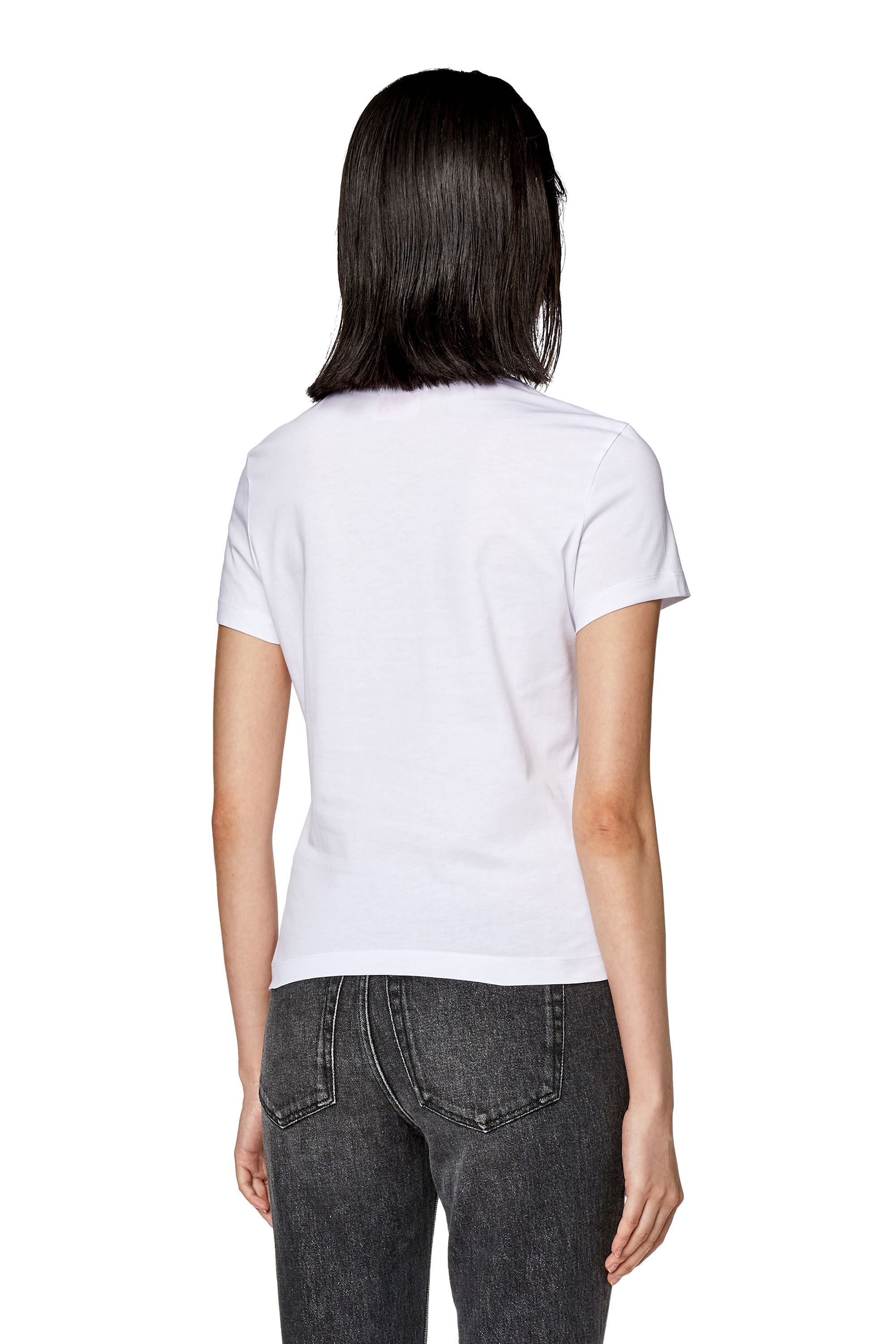 Diesel - T-SLI-DIV, Female's T-shirt with Diesel patches in ホワイト - 4