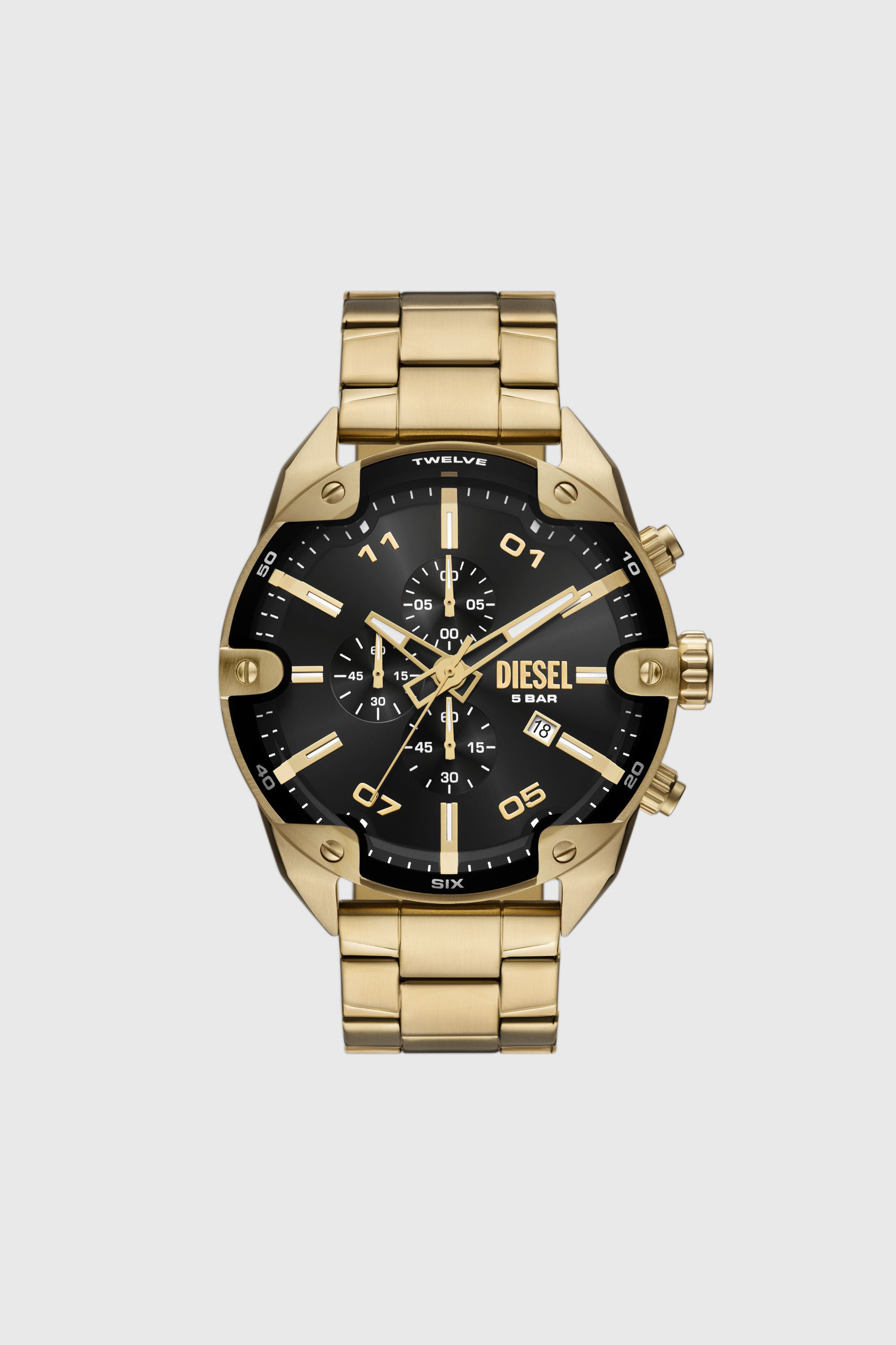 DZ4678 Spiked stainless steel watch｜ゴールド｜メンズ｜DIESEL