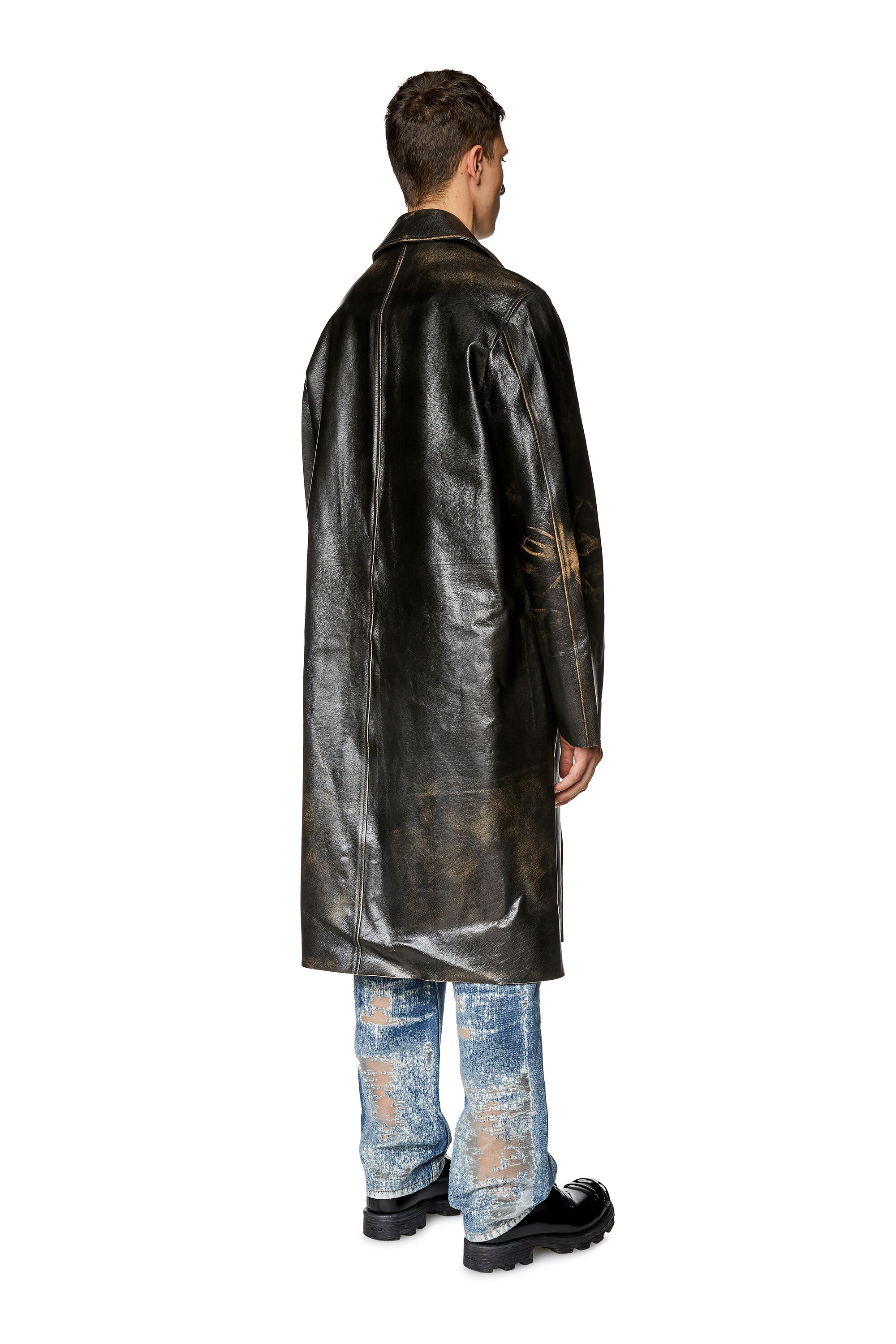 ディーゼルトレンチレザーコートL