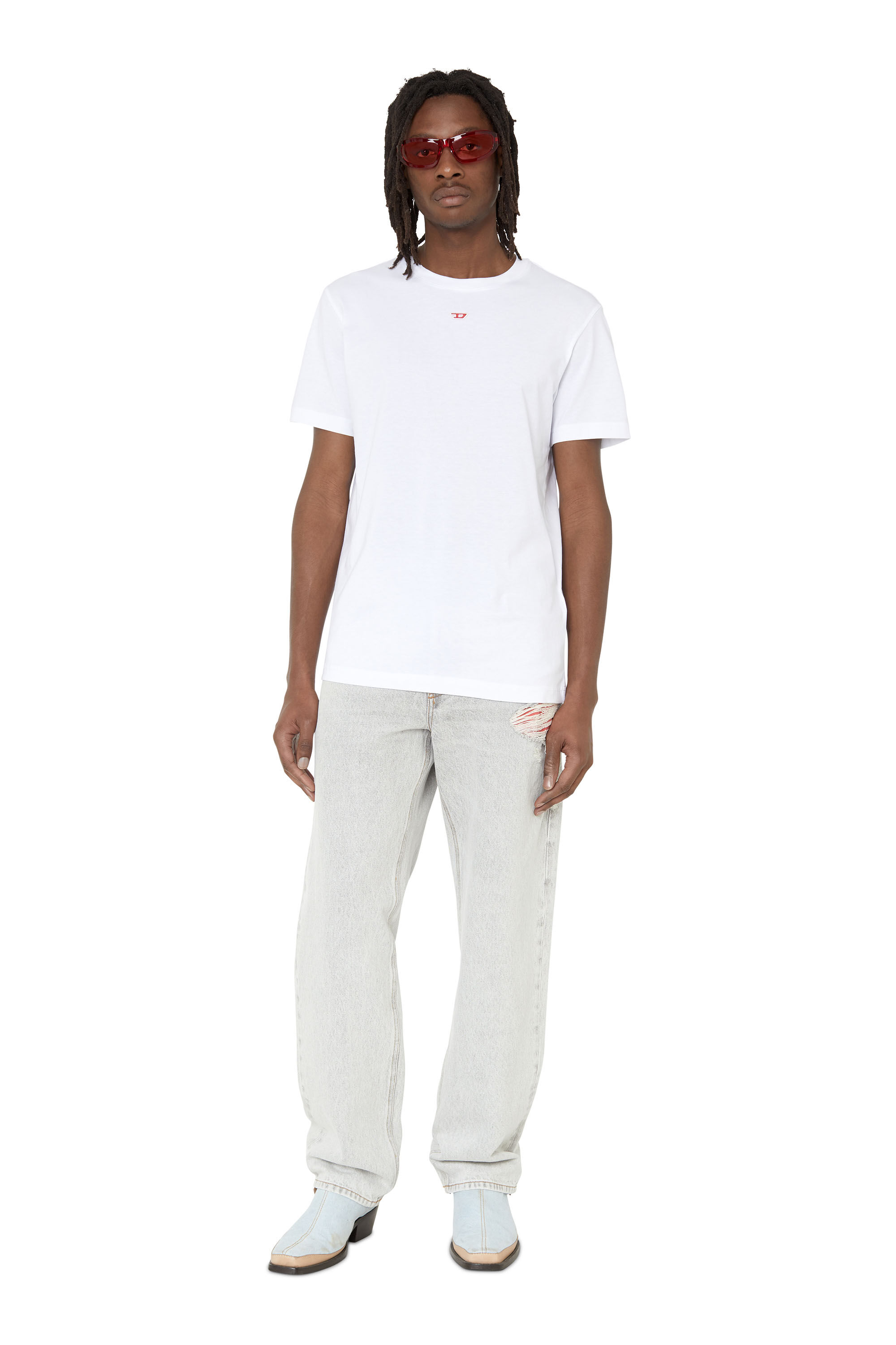 Diesel - T-DIEGOR-D, Male's Tシャツ Dロゴ in ホワイト - 1
