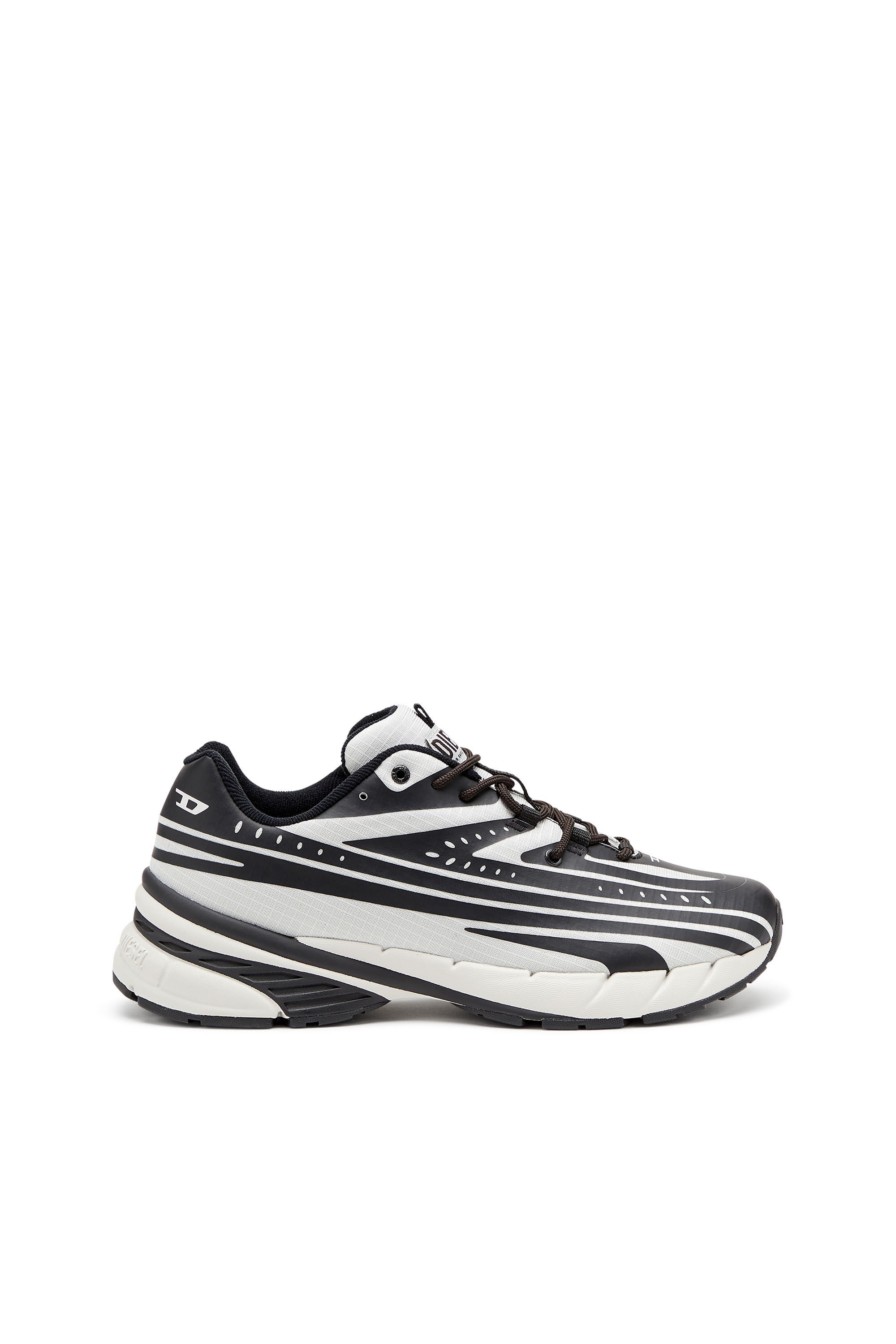 Diesel - D-AIRSPEED LOW, Male's D-Airspeed Low-Striped sneakers in coated ripstop in ブラック/グレー - 2