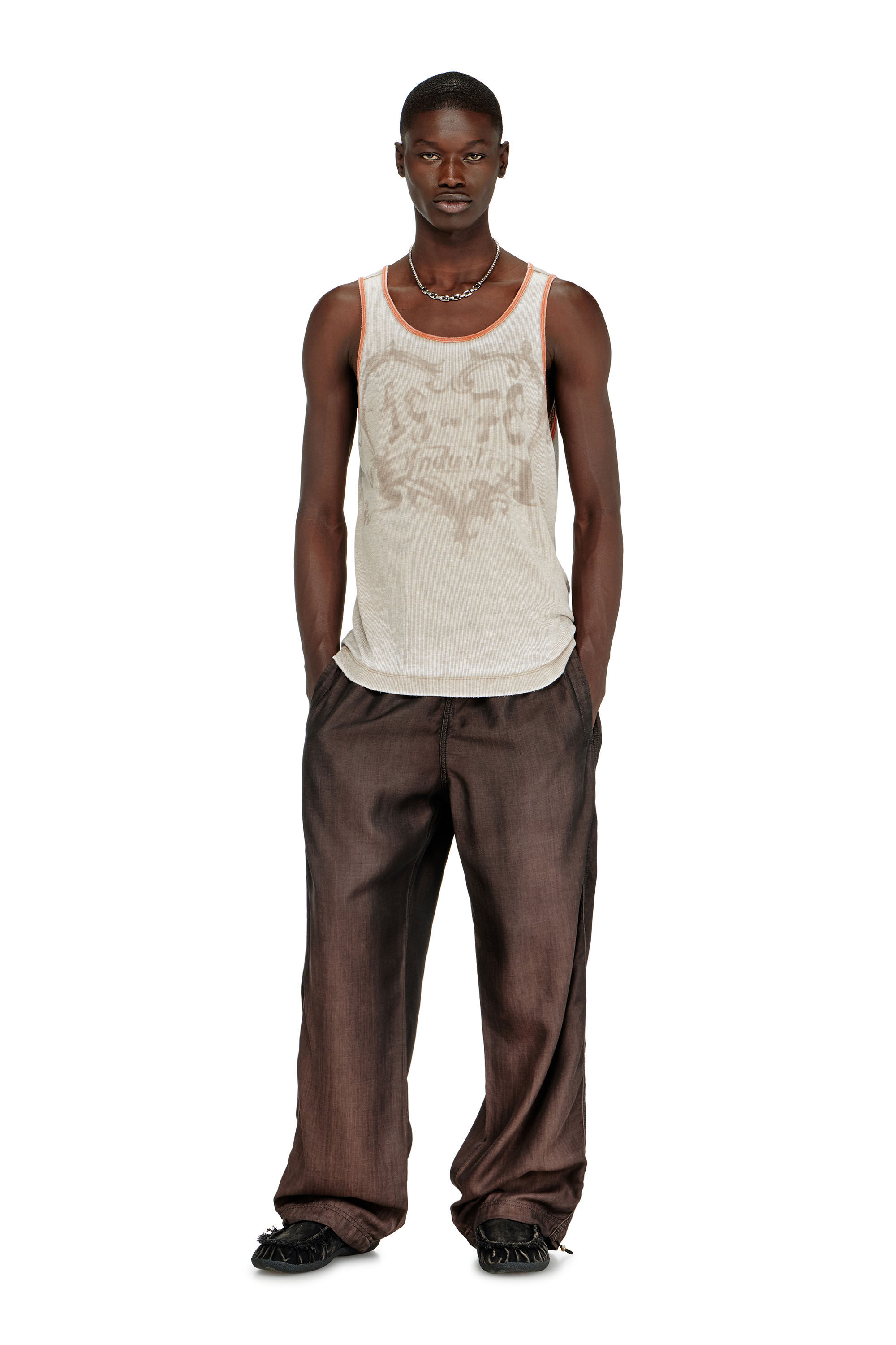 Diesel - T-HIRST, Male's スリーブレストップ in ベージュ - 1