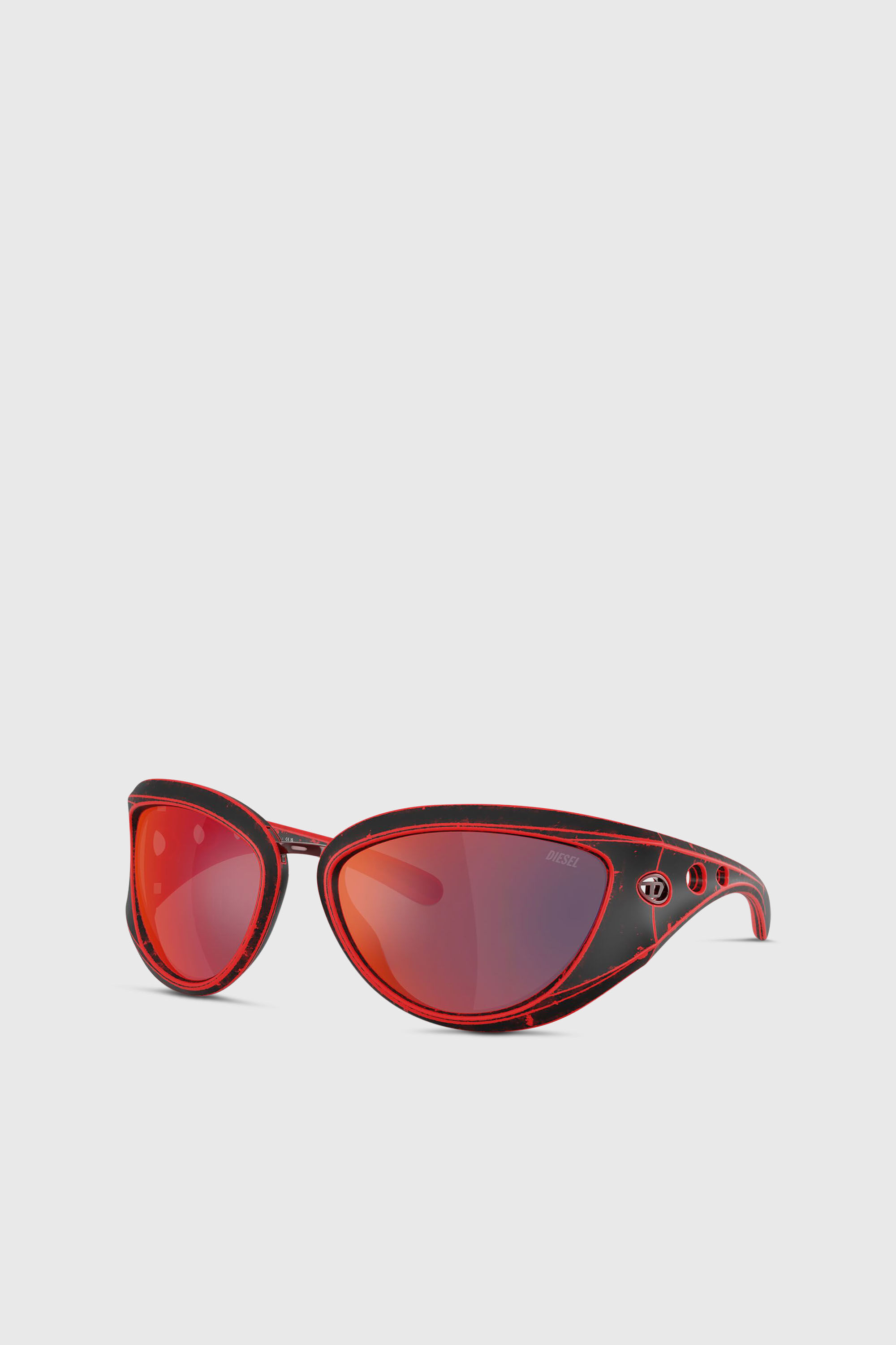 Diesel - 0DL3007U, Unisex's Cat-eye style sunglasses in レッド - 5