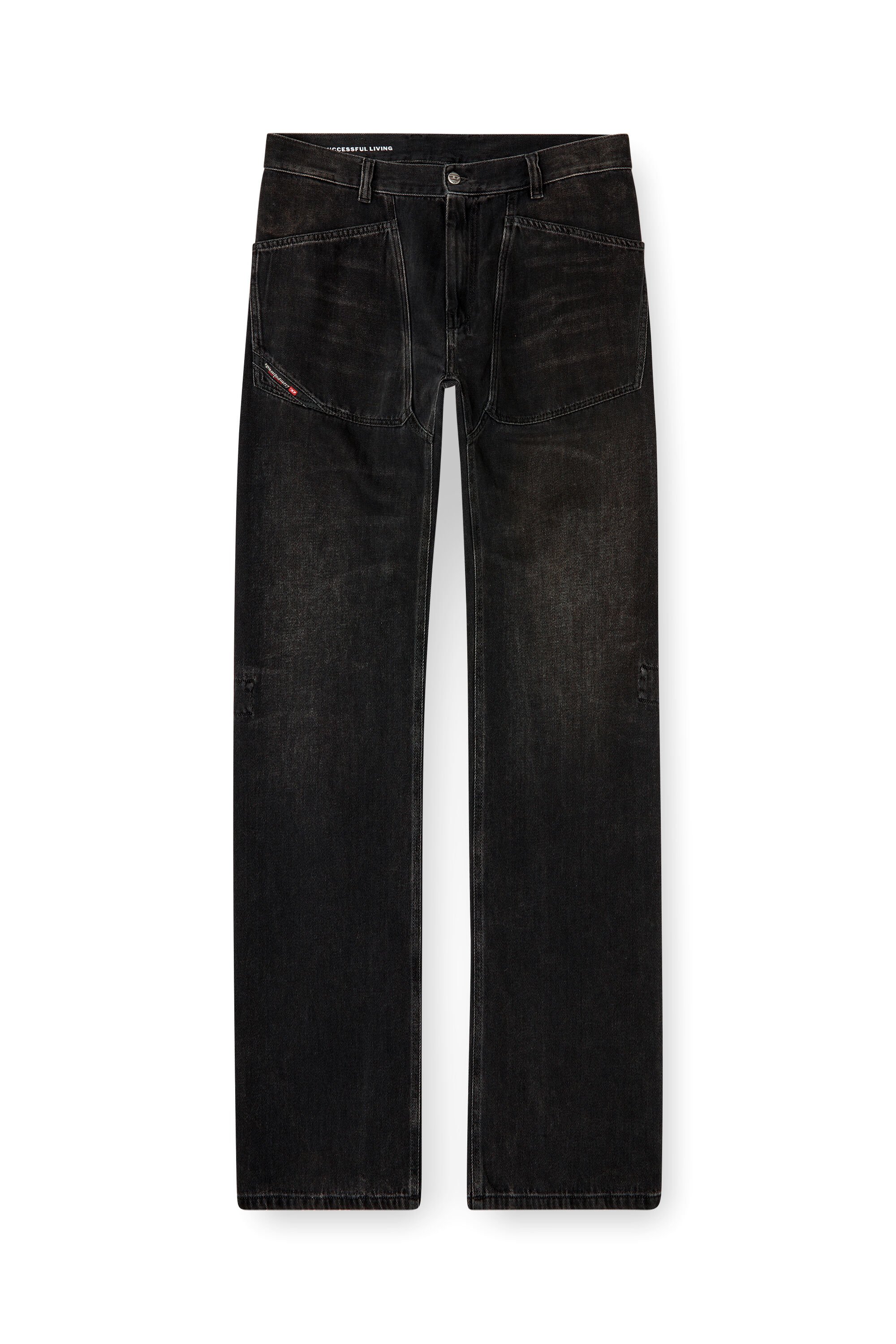 Diesel - Male's Relaxed Jeans D-Zeta 09J96, ブラック/ダークグレー - 2