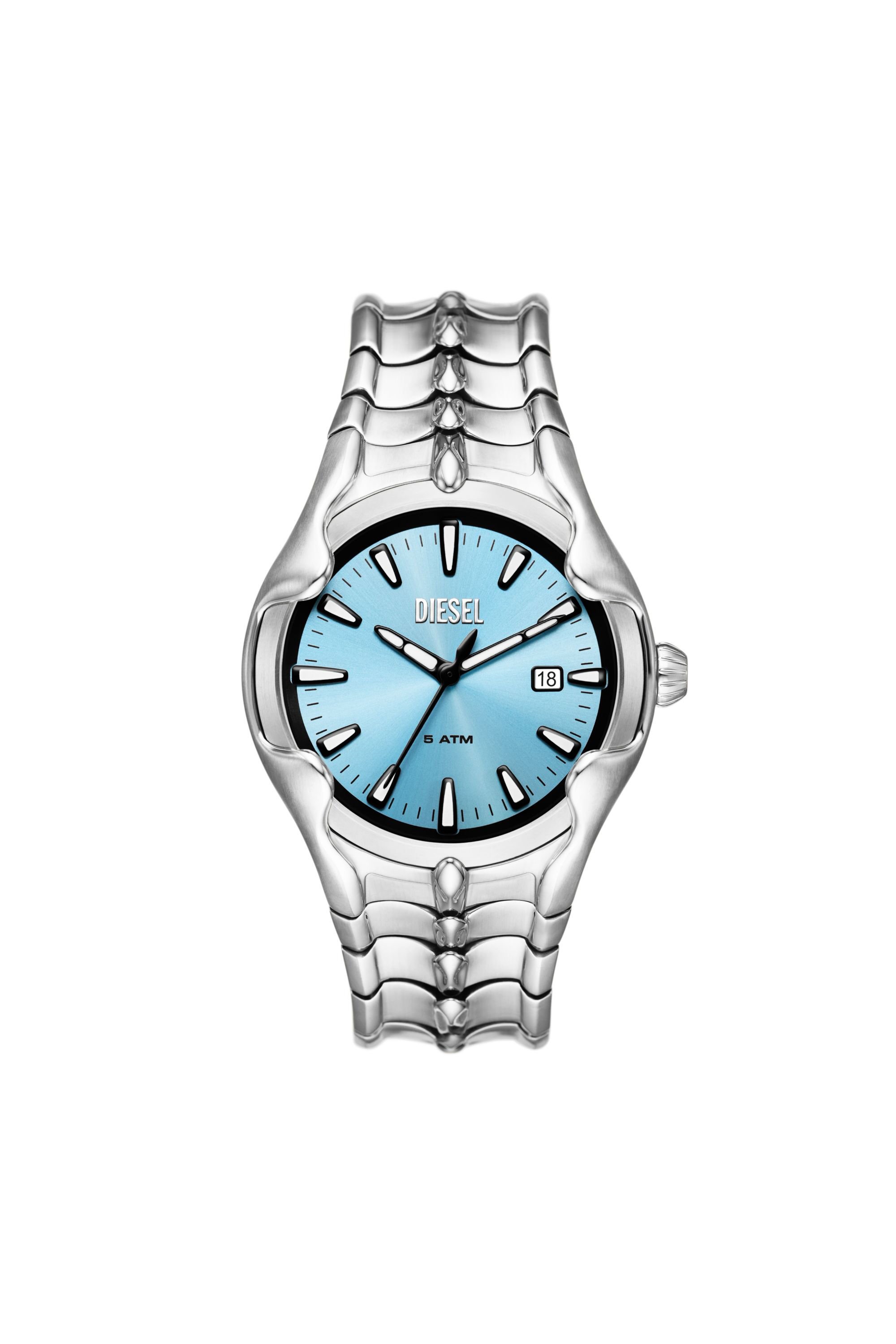 Diesel - DZ2200, Male's Vert three-hand date stainless steel watch in シルバー - 1