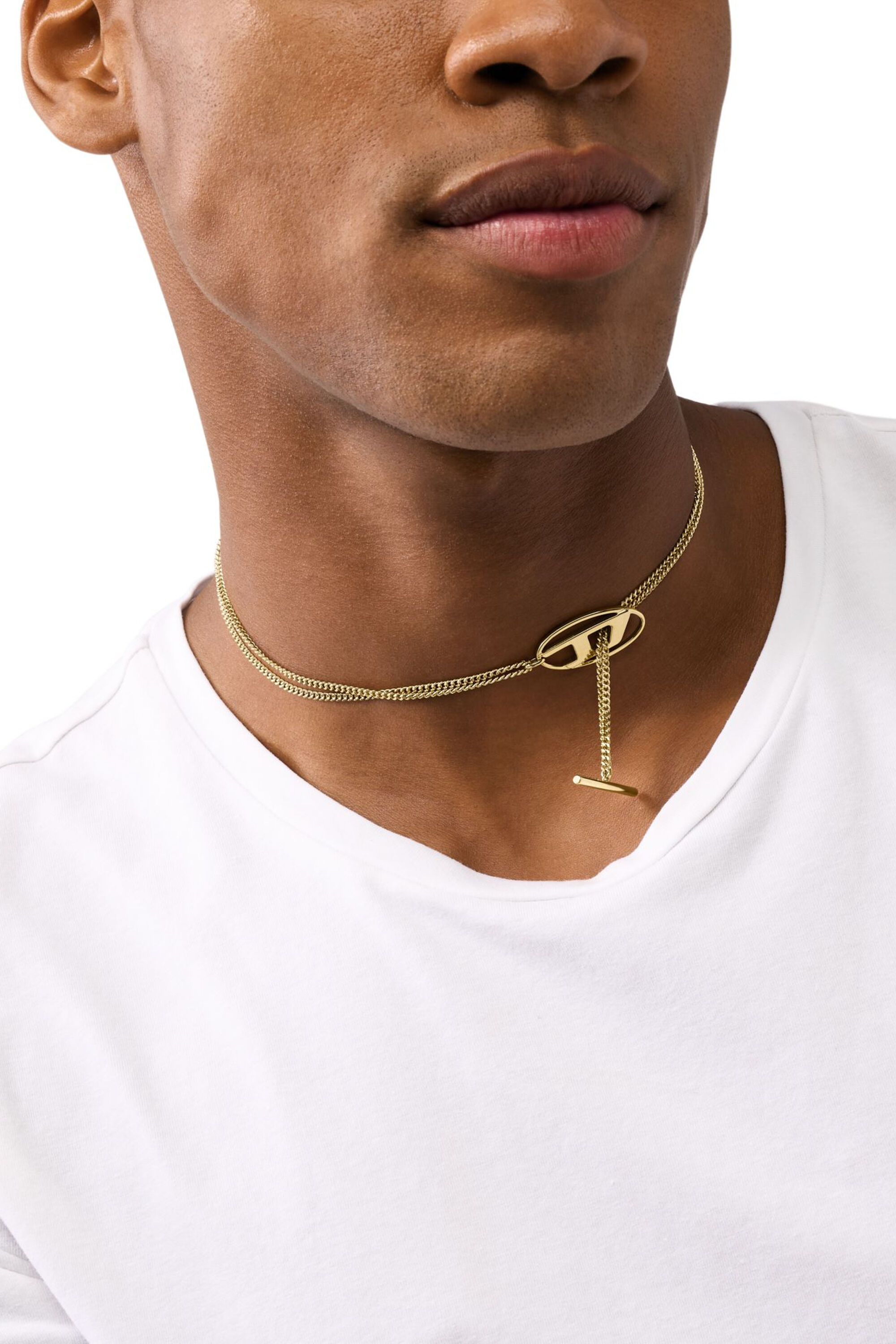 DX1567710 JEWEL Gold-Tone Stainless Steel Chain Necklace｜ゴールド｜ウィメンズ｜DIESEL