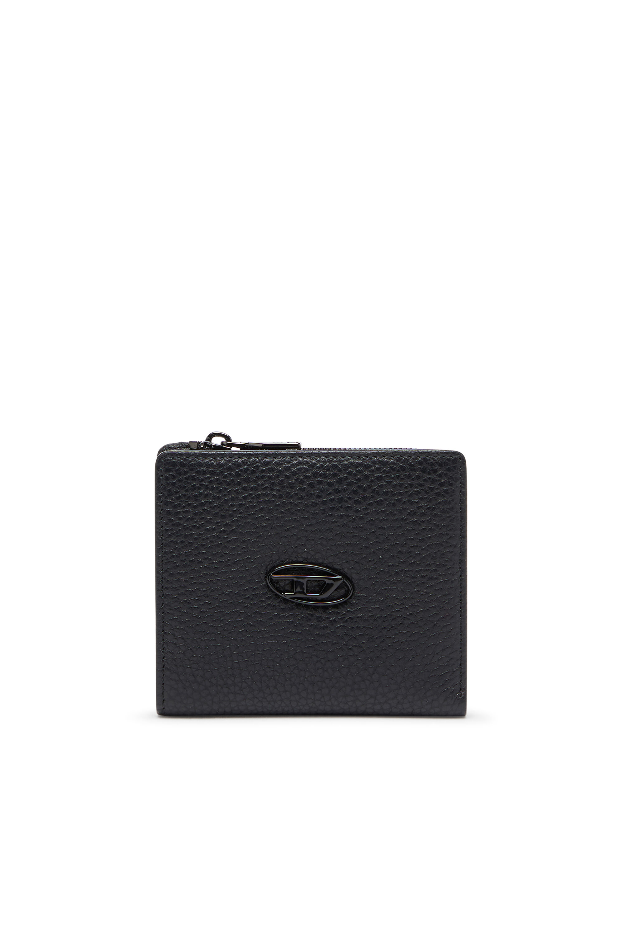 すぐ届く＊送料込＊DIESEL BI FOLD ZIP レザー ウォレット 1DR BI FOLD ZIP L Bi-fold wallet in leather｜ブラック