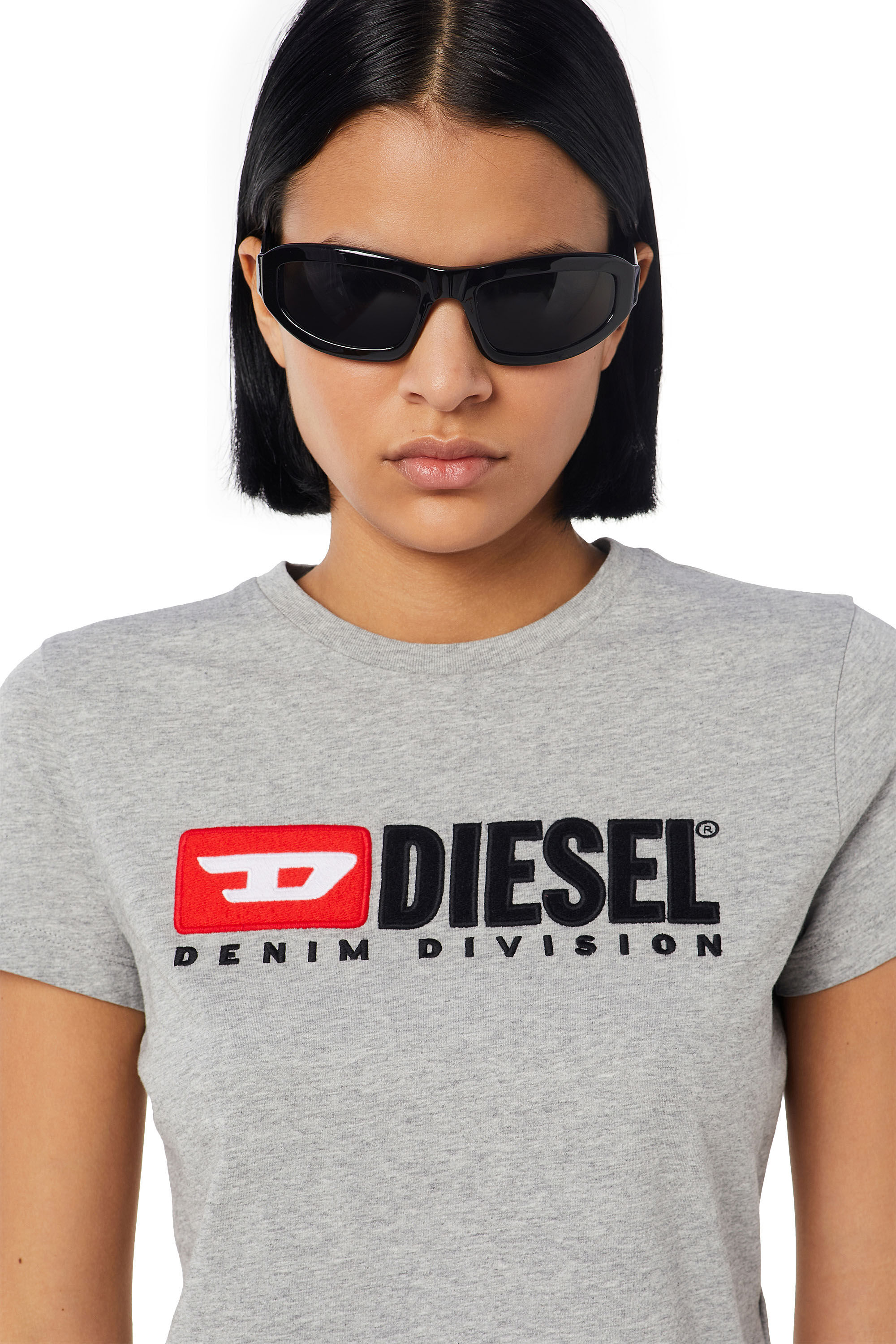 Diesel - T-SLI-DIV, Female's 半袖 Tシャツ in ライトグレー - 5