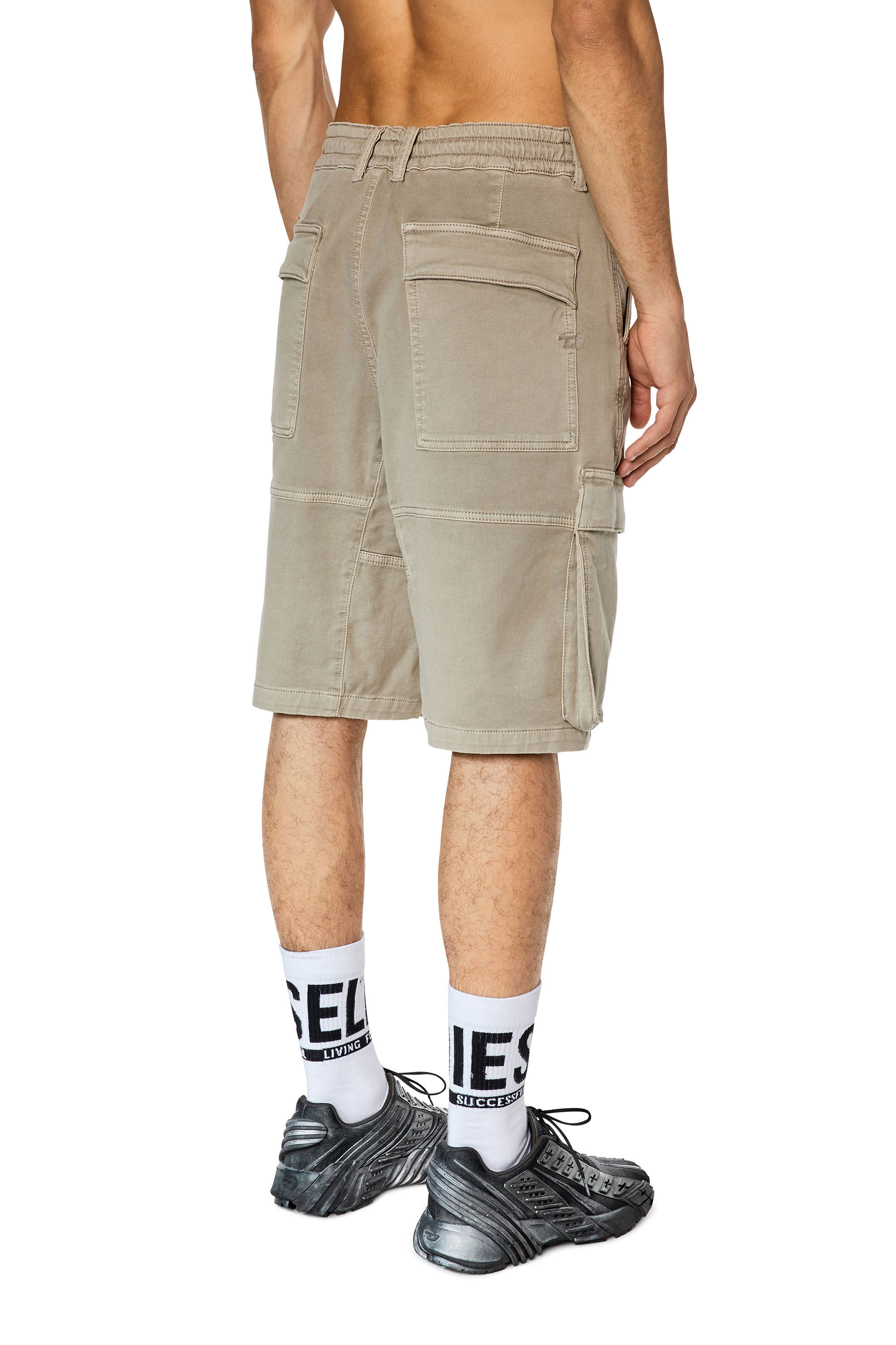 D-KROOLEY-CARGO-SHORT JOGG ハーフパンツ ショートデニム ミリタリー スウェットデニム｜グレー｜メンズ｜DIESEL