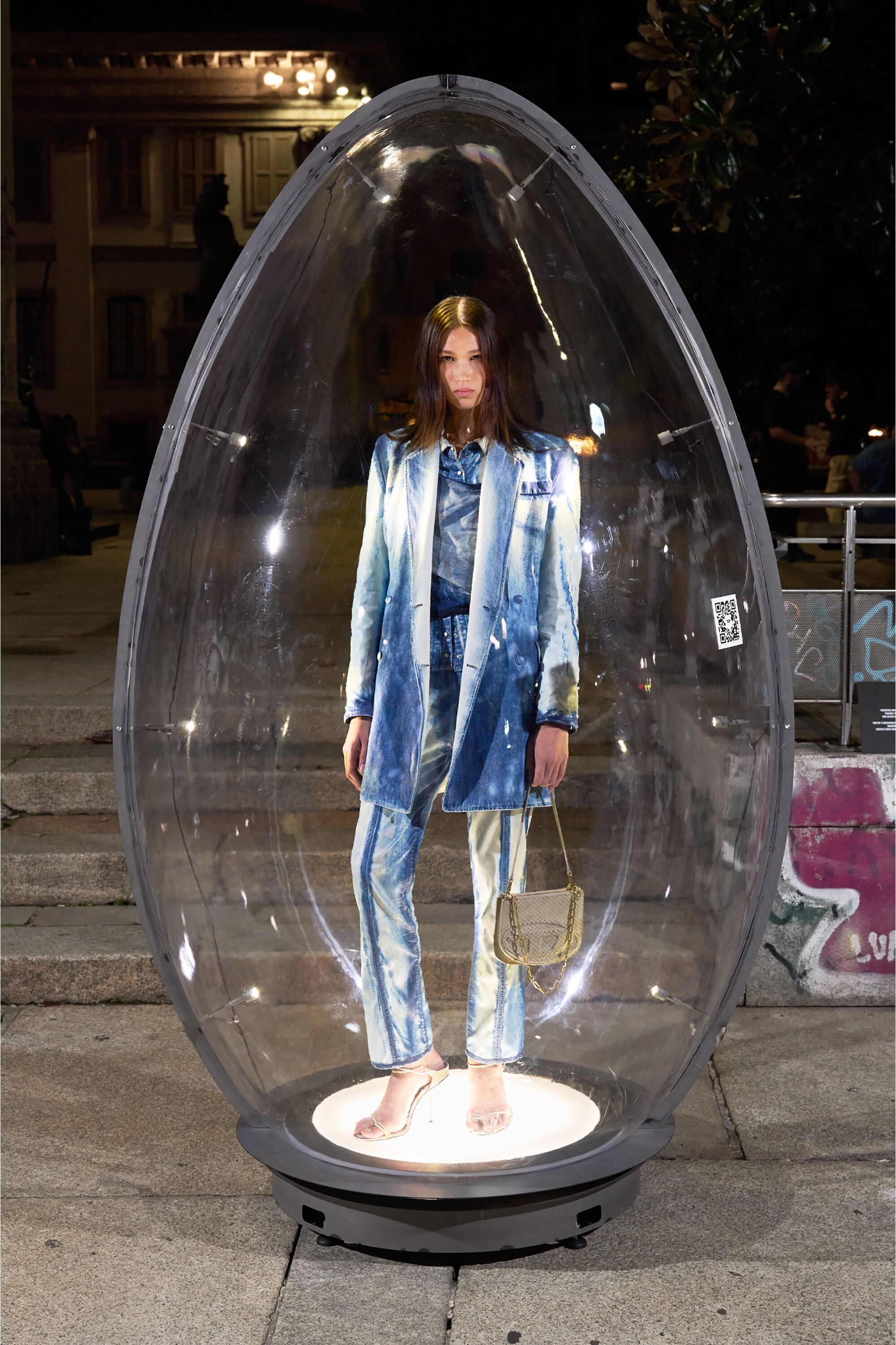 Diesel - DE-LUMEA-FSI1, Female's Blazer in X-Ray denim in ブルー - 6