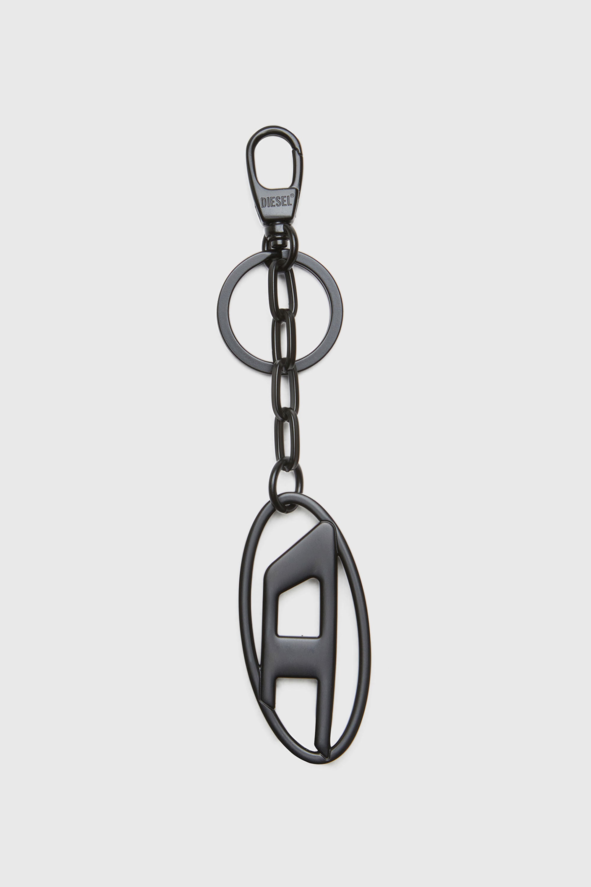 Diesel - HOLY-C, Female's Metal Oval D keyring with crystals in ブラック/シルバー - 2