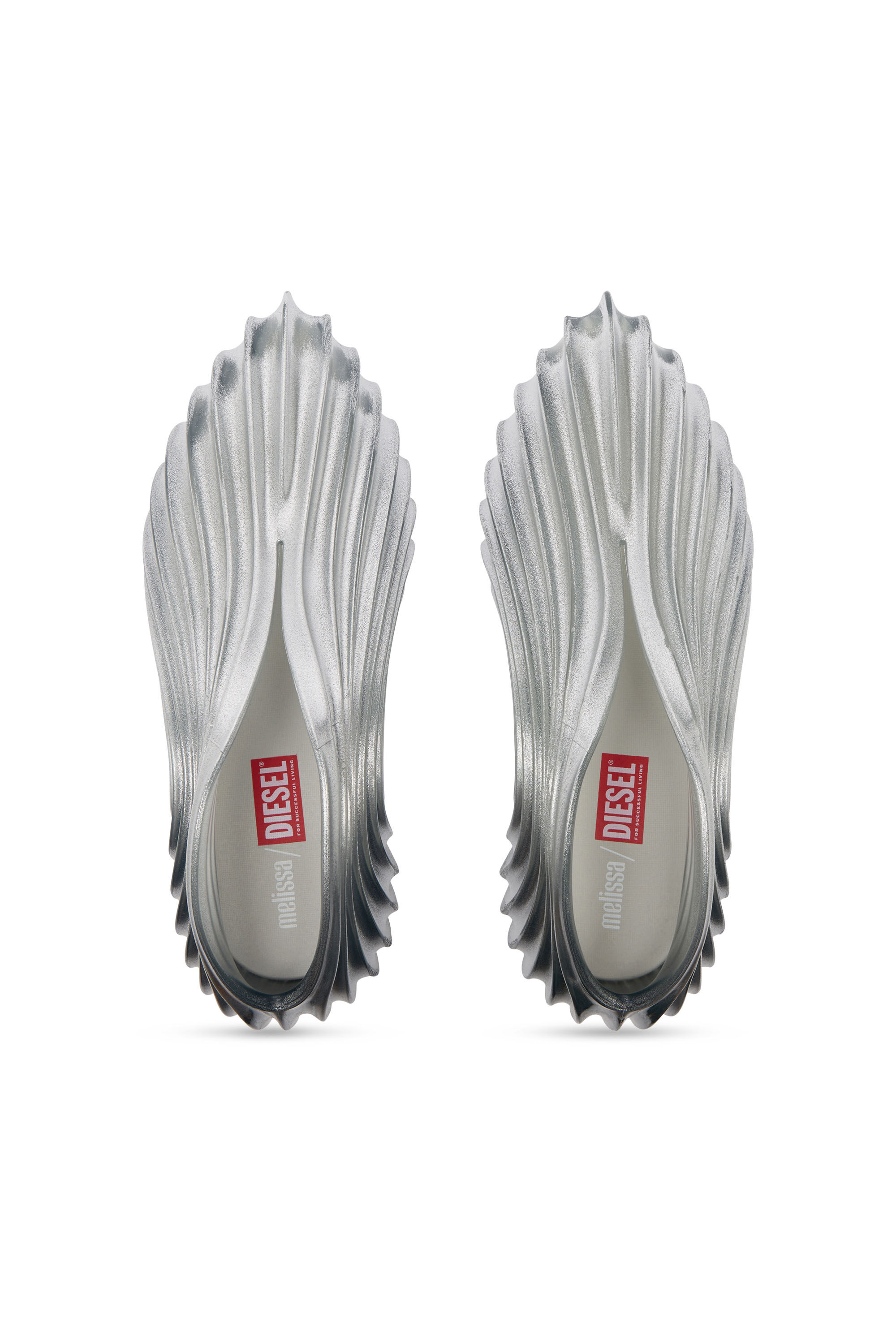 Diesel - MELISSA QUANTUM SNEAKERS X, Unisex's Slip-on sneaker in Melflex&reg; in シルバー - 5