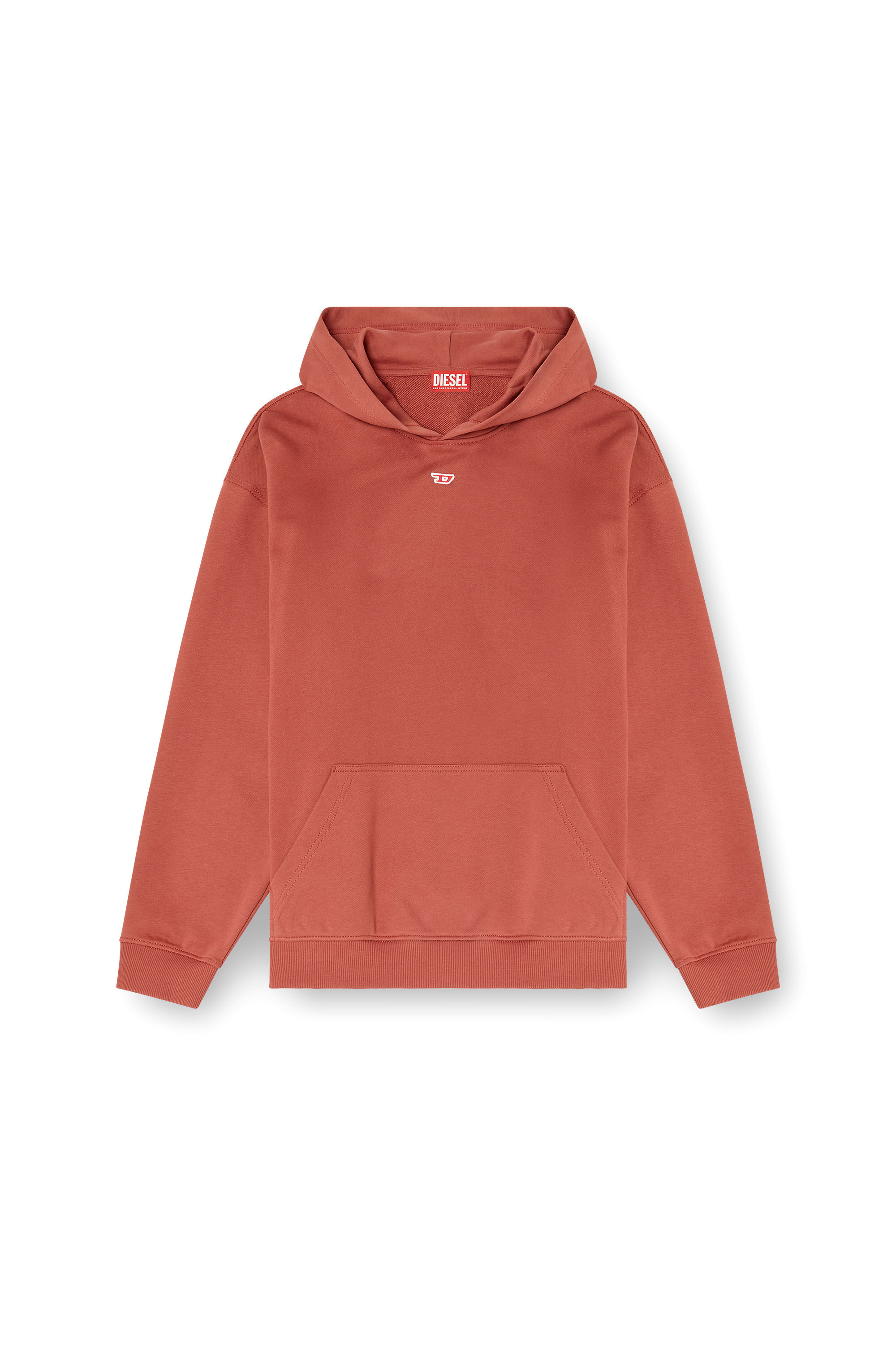 Diesel - S-BOXT-HOOD-D, Male's Hoodie with D logo patch in レッド - 2