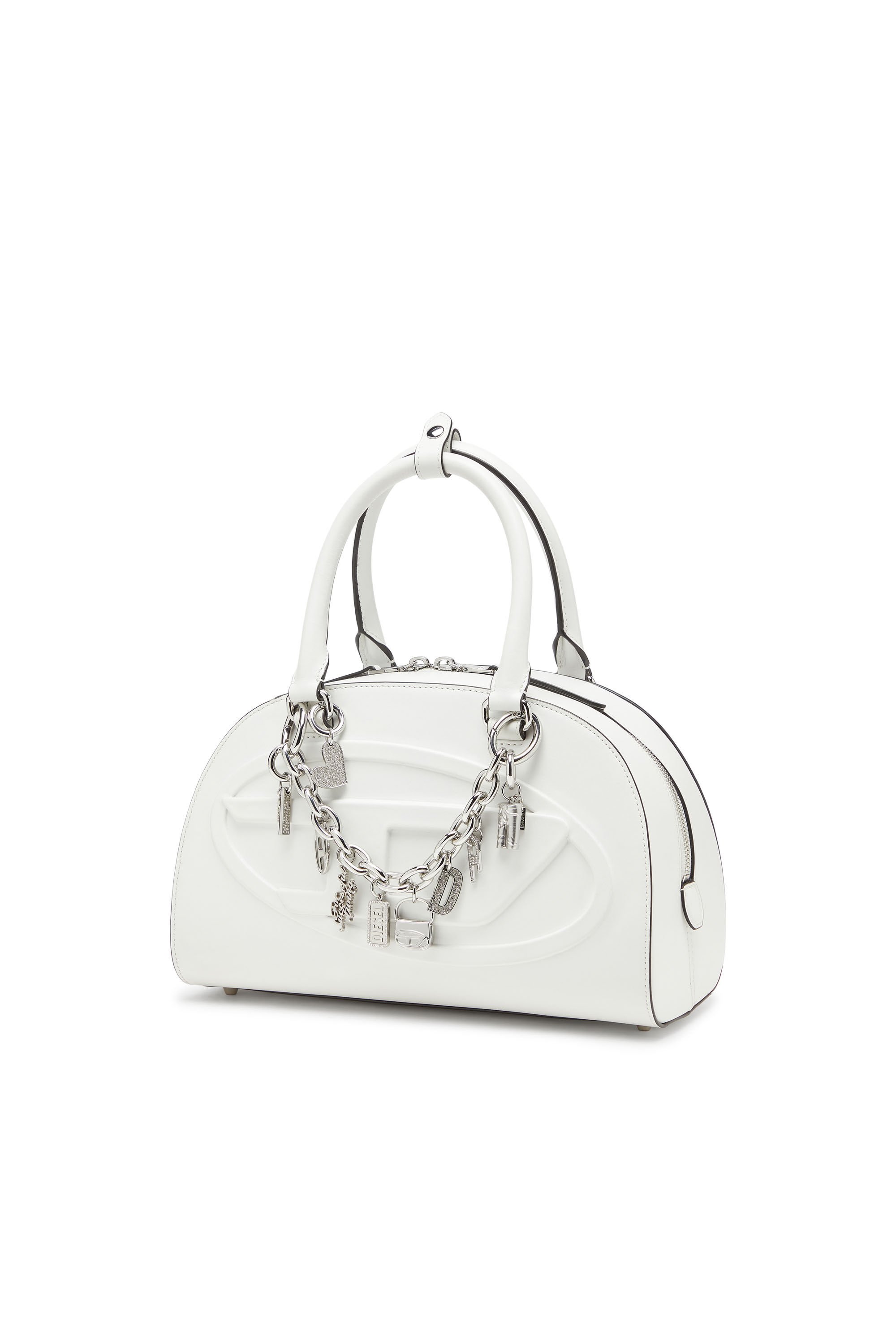 Diesel - CHARM-HEART, Female's Metal heart charm with rhinestones in シルバー - 3