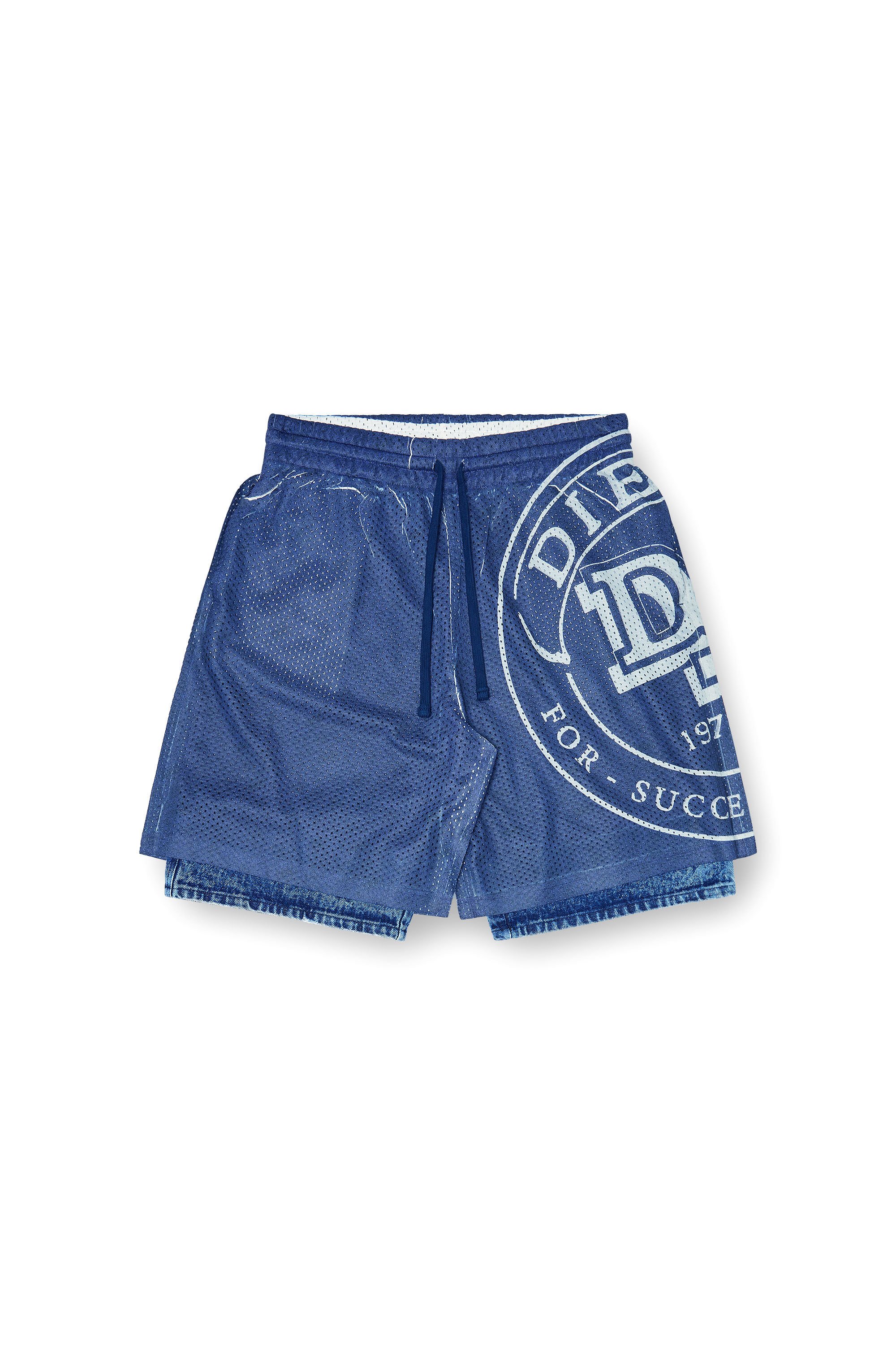 Diesel - P-OLLIE, Male's Basketball shorts with sublimation print in ブルー - 2