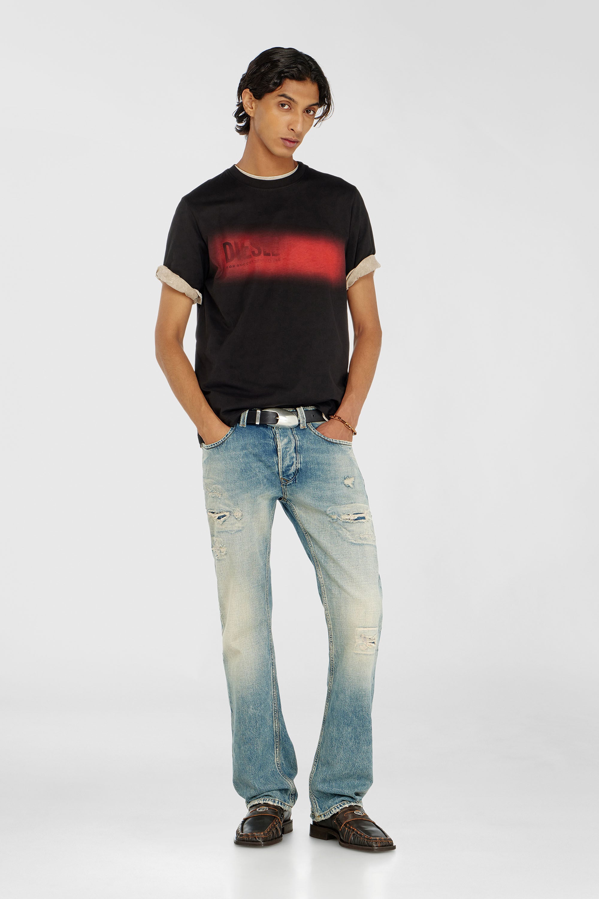Diesel - T-ADJUST-AA5, Male's Tシャツ in ブラック - 1