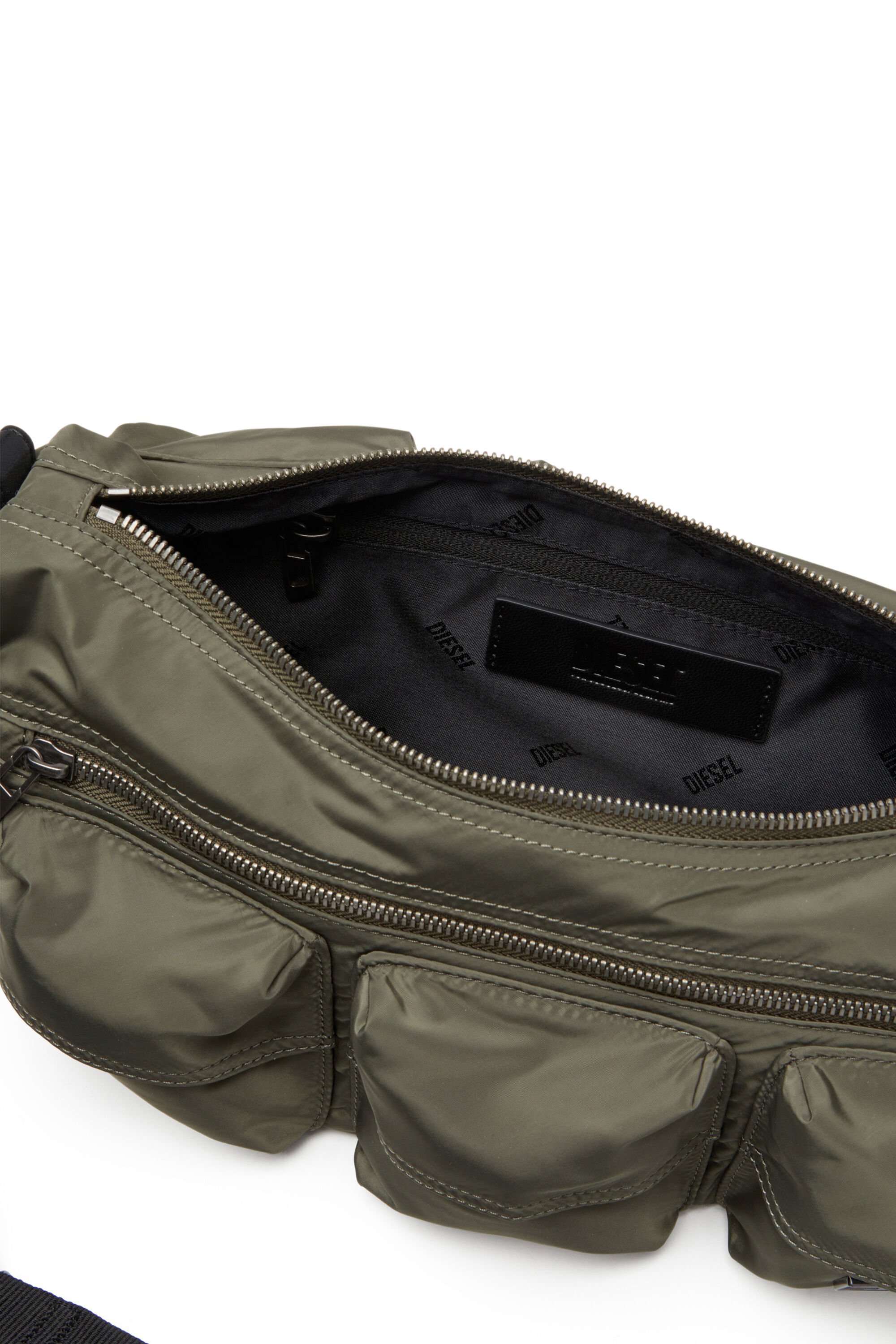 Diesel - MULTI-PKTS SHOULDER BAG X, Unisex's Multipocket bag in utilitarian shell in グリーン - 4