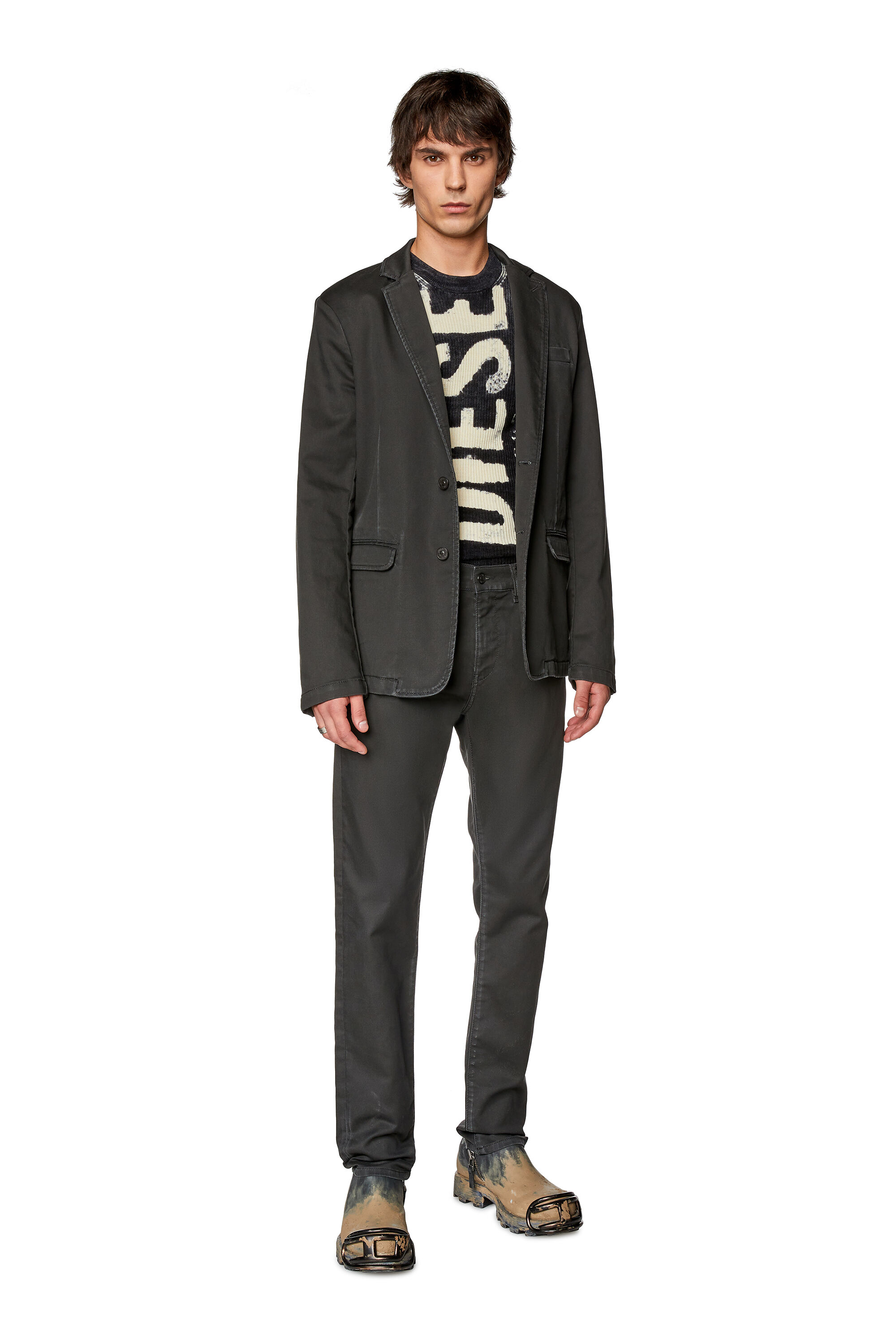 Diesel - Male's Slim 2060 D-Strukt Joggjeans® E912H, ブラック/ダークグレー - 1