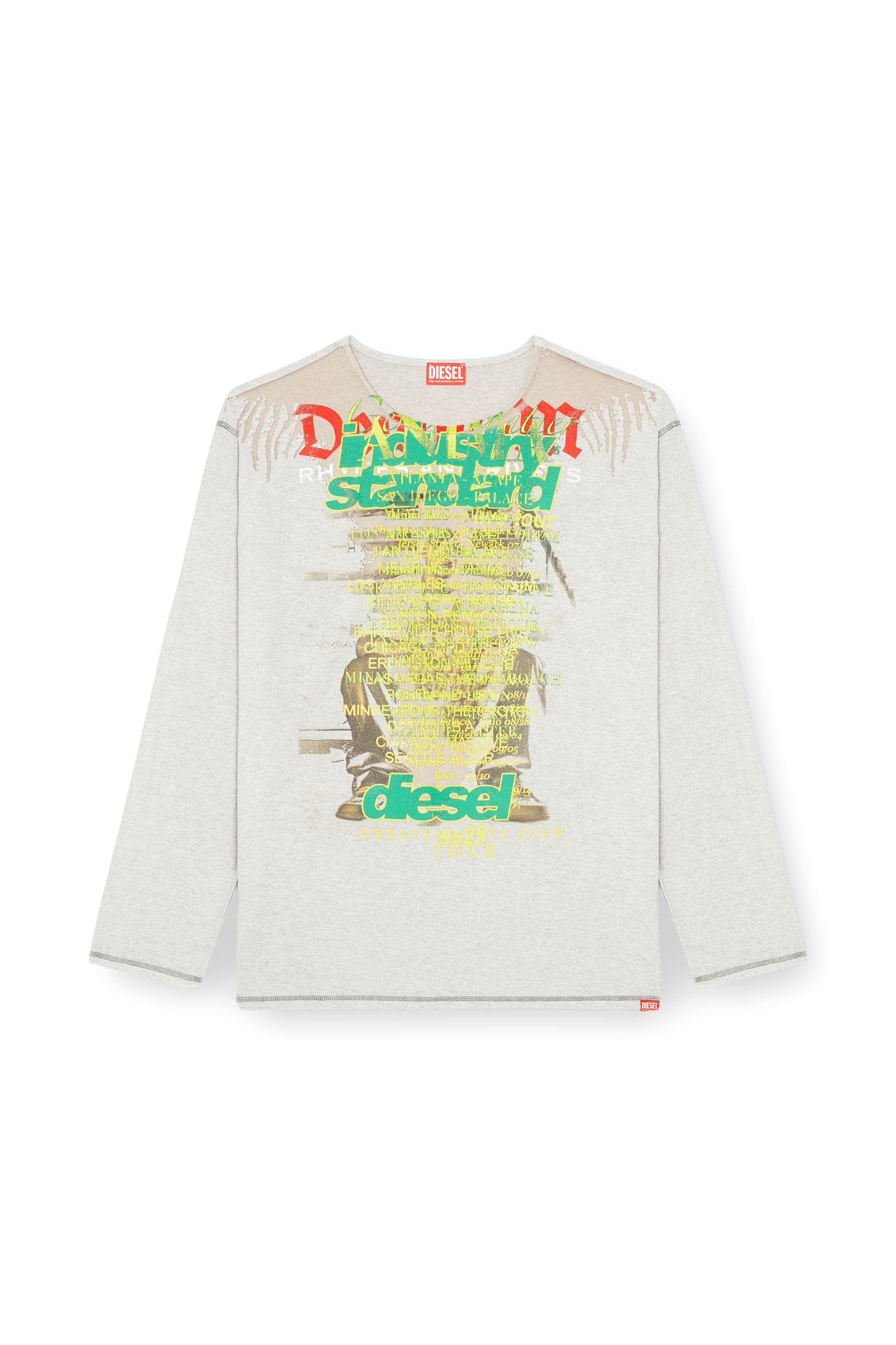 Diesel - T-JERRY-B, Unisex's Long-sleeve T-shirt with lyrics print in グレー - 2