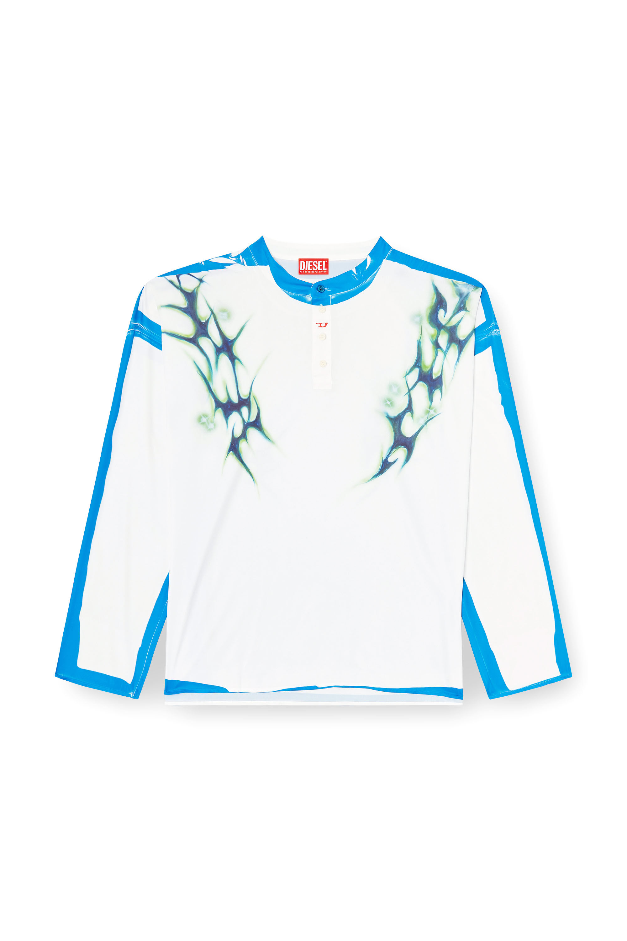 Diesel - T-OLAVI-A-SER-GRAFFITI-JAP, Unisex's Long-sleeve T-shirt with graffiti print in ブルー/ホワイト - 2