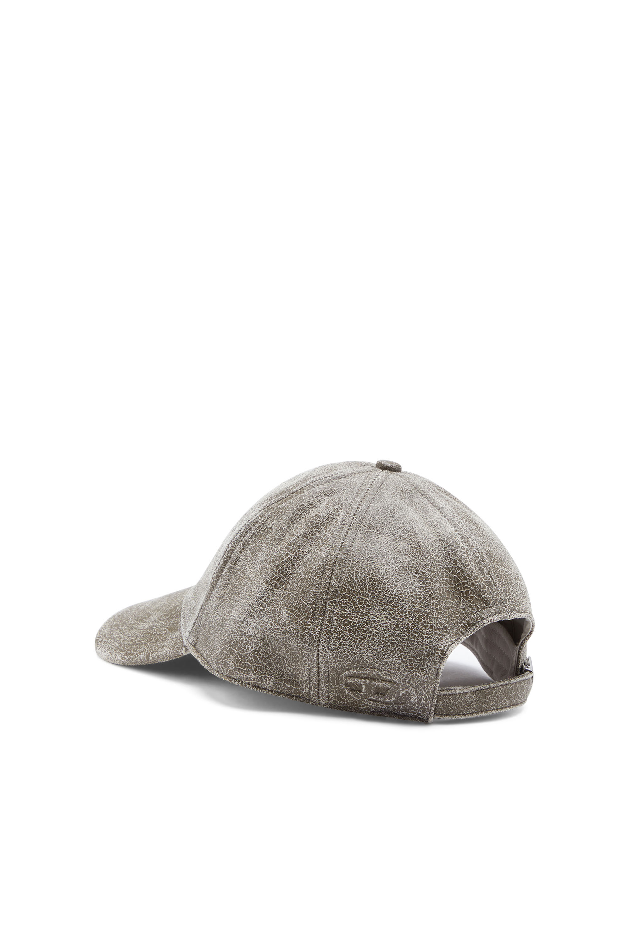 Diesel - C-BARINS, Male's レザーキャップ クラック加工 in グリーン/グレー - 2